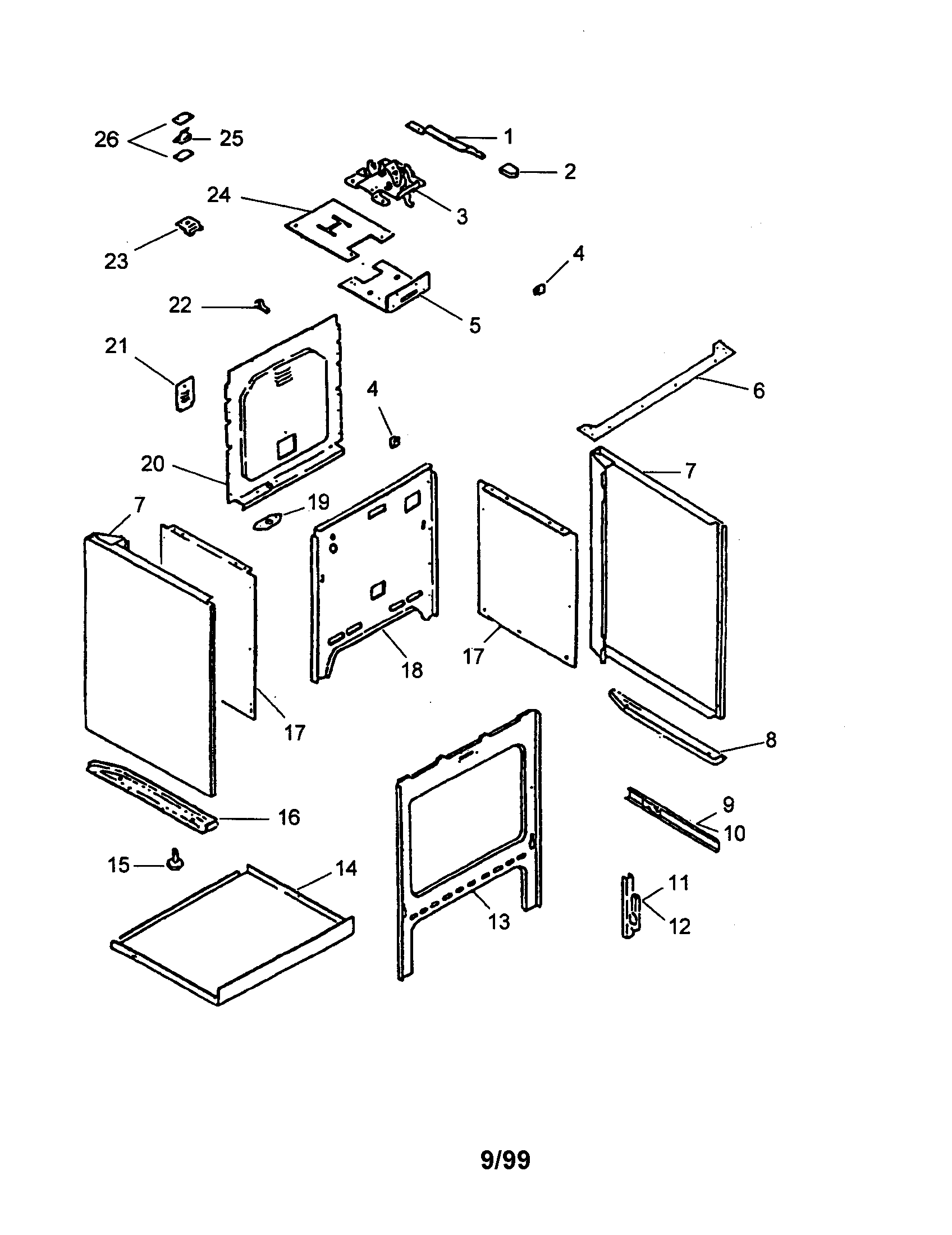 Amana ART6100LL/P1142639NLL cabinet diagram