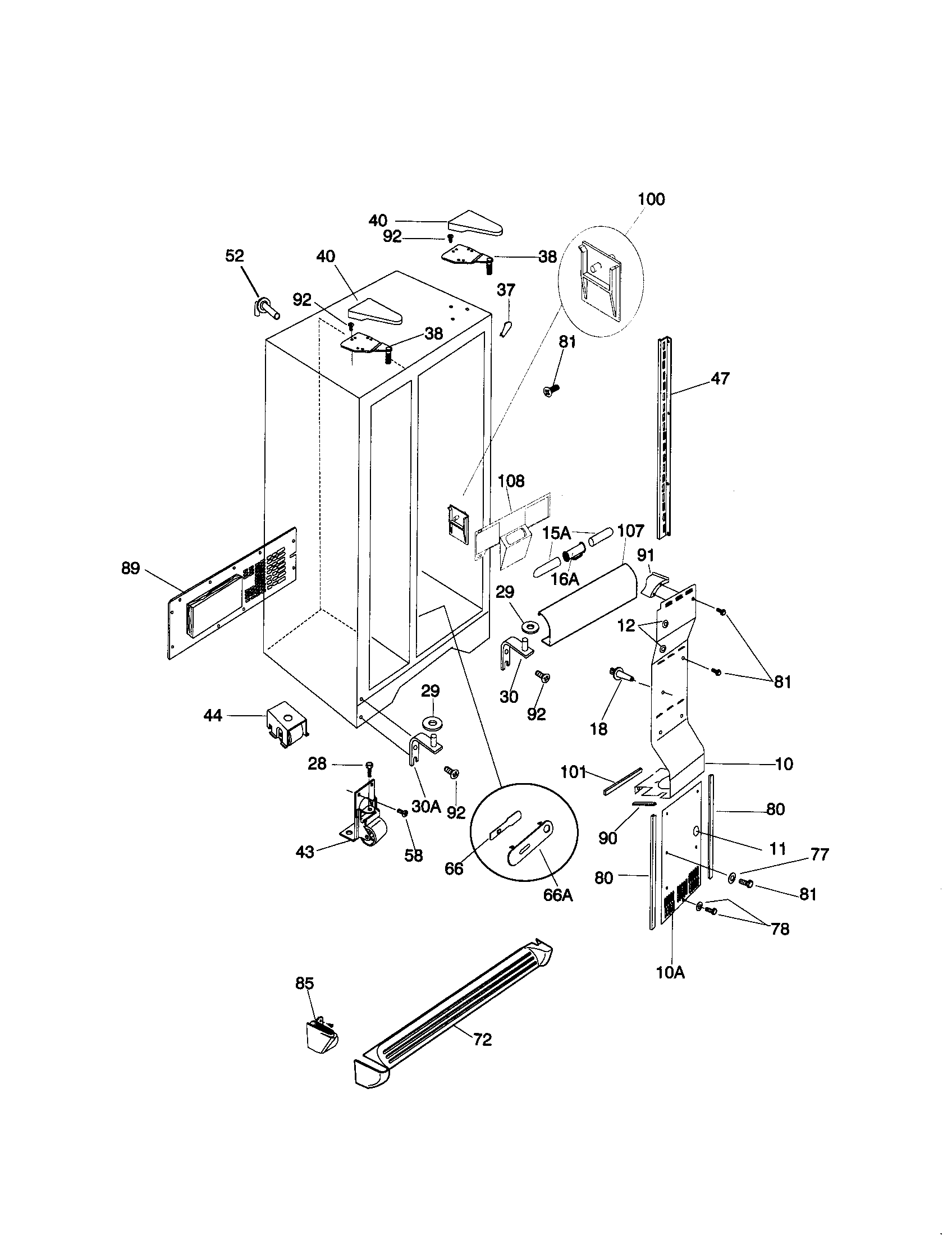 Kenmore 25359683992 cabinet diagram