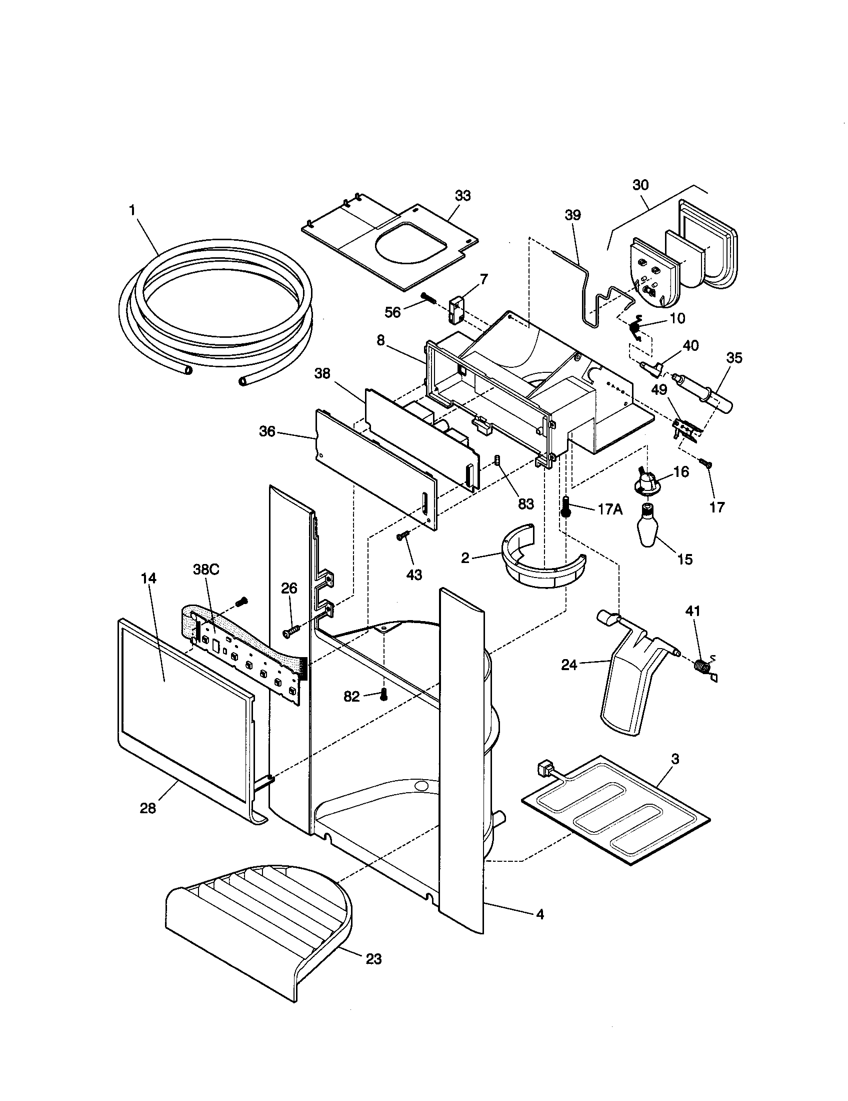 Kenmore 25359683992 dispenser diagram