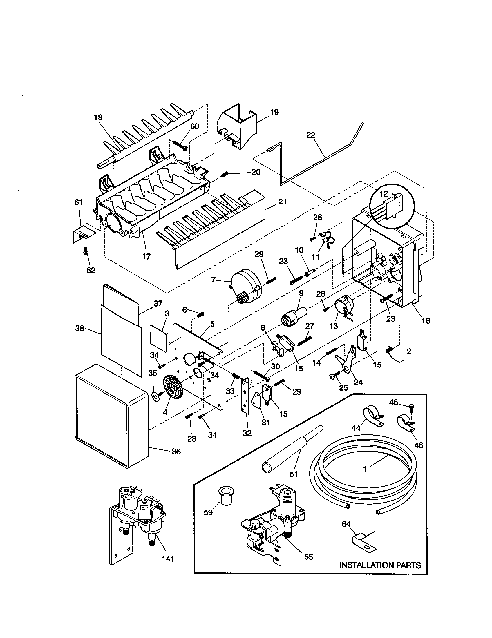 Kenmore 25359683992 ice maker diagram