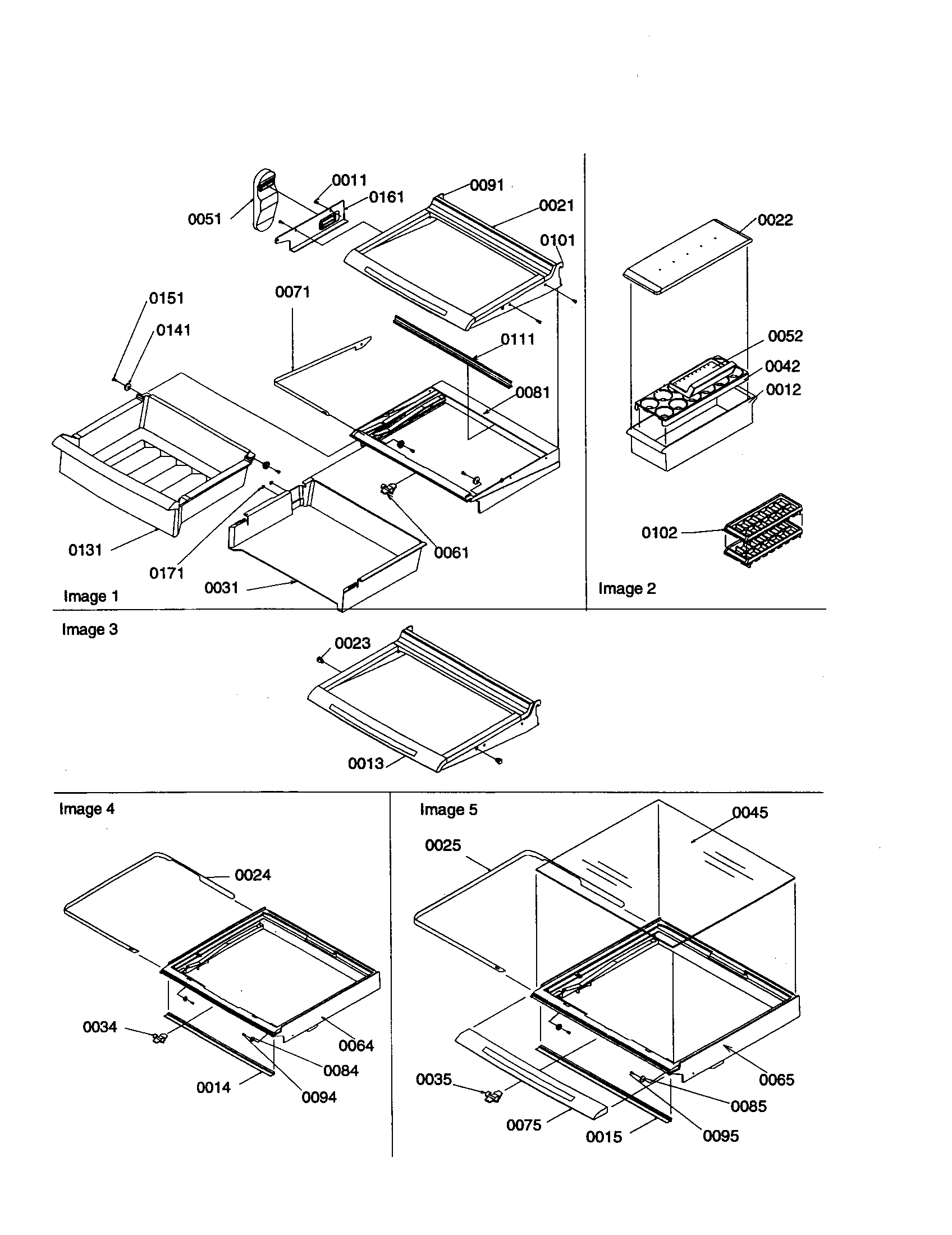 Amana SB21VPSE-P1315603WE dell/shelves/crisper assembly diagram
