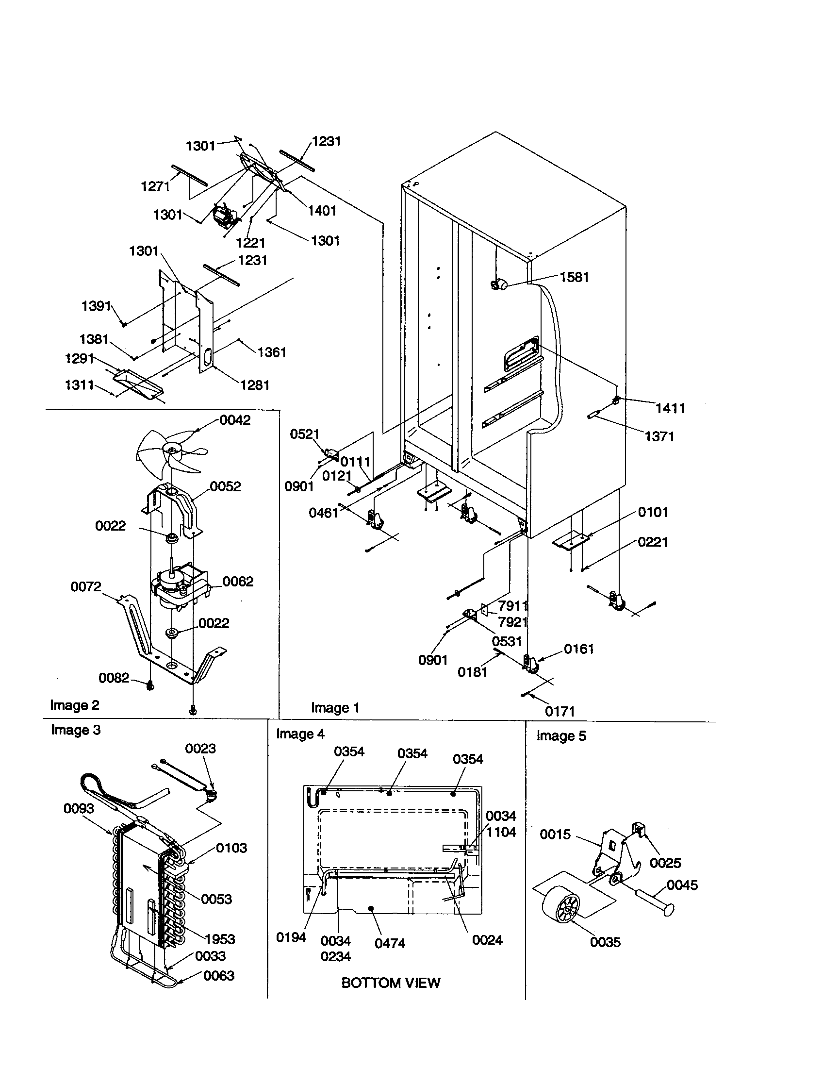 Amana SB21VPSE-P1315603WE drain systems/evaporator assembly diagram