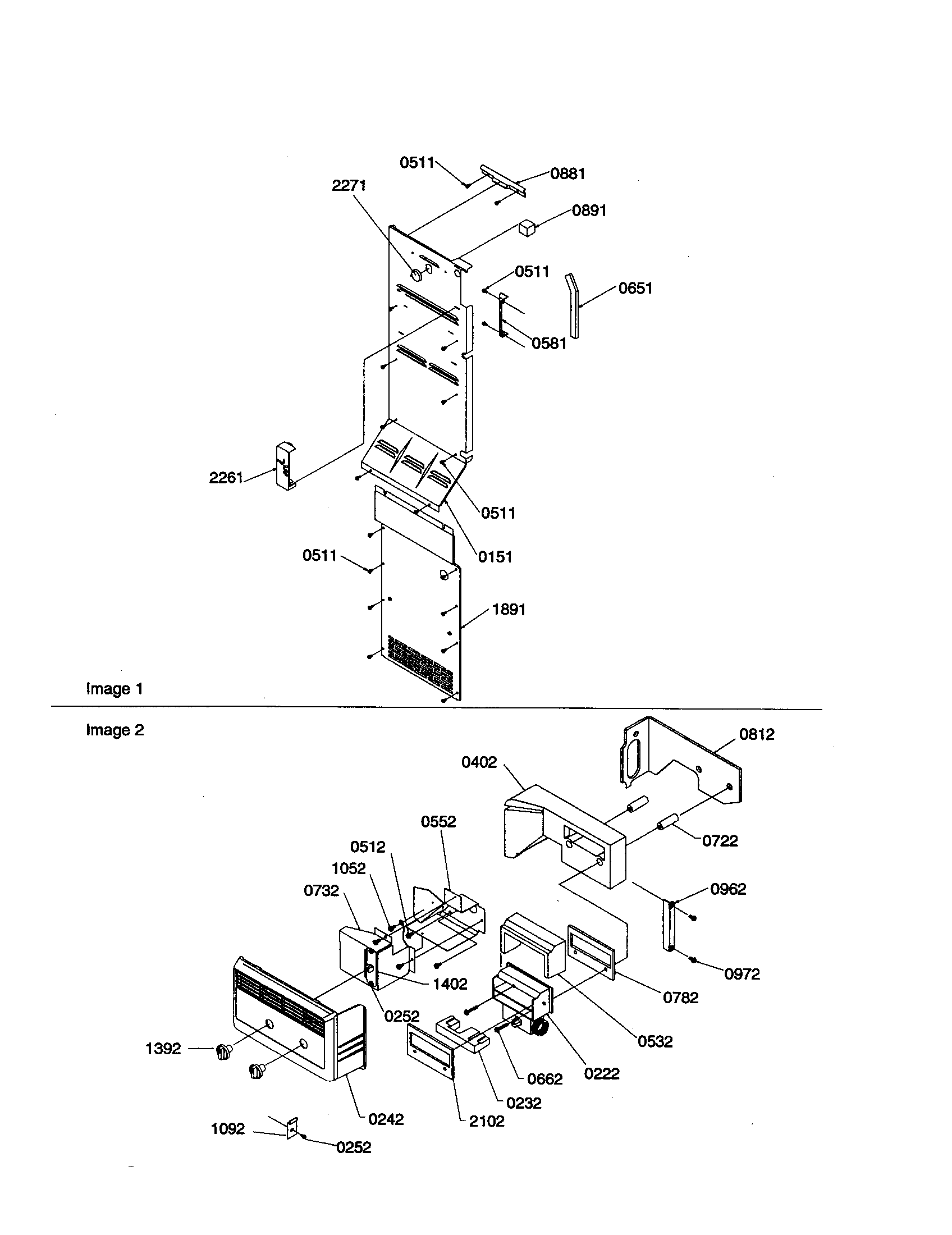 Amana SB21VPSE-P1315603WE control assembly diagram