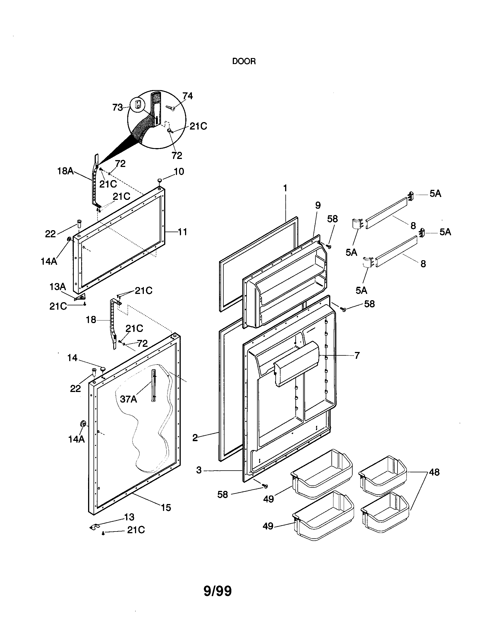 Kenmore 25379882990 door diagram