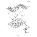 KitchenAid KGCS105GSS1 cooktop, burner and grate diagram