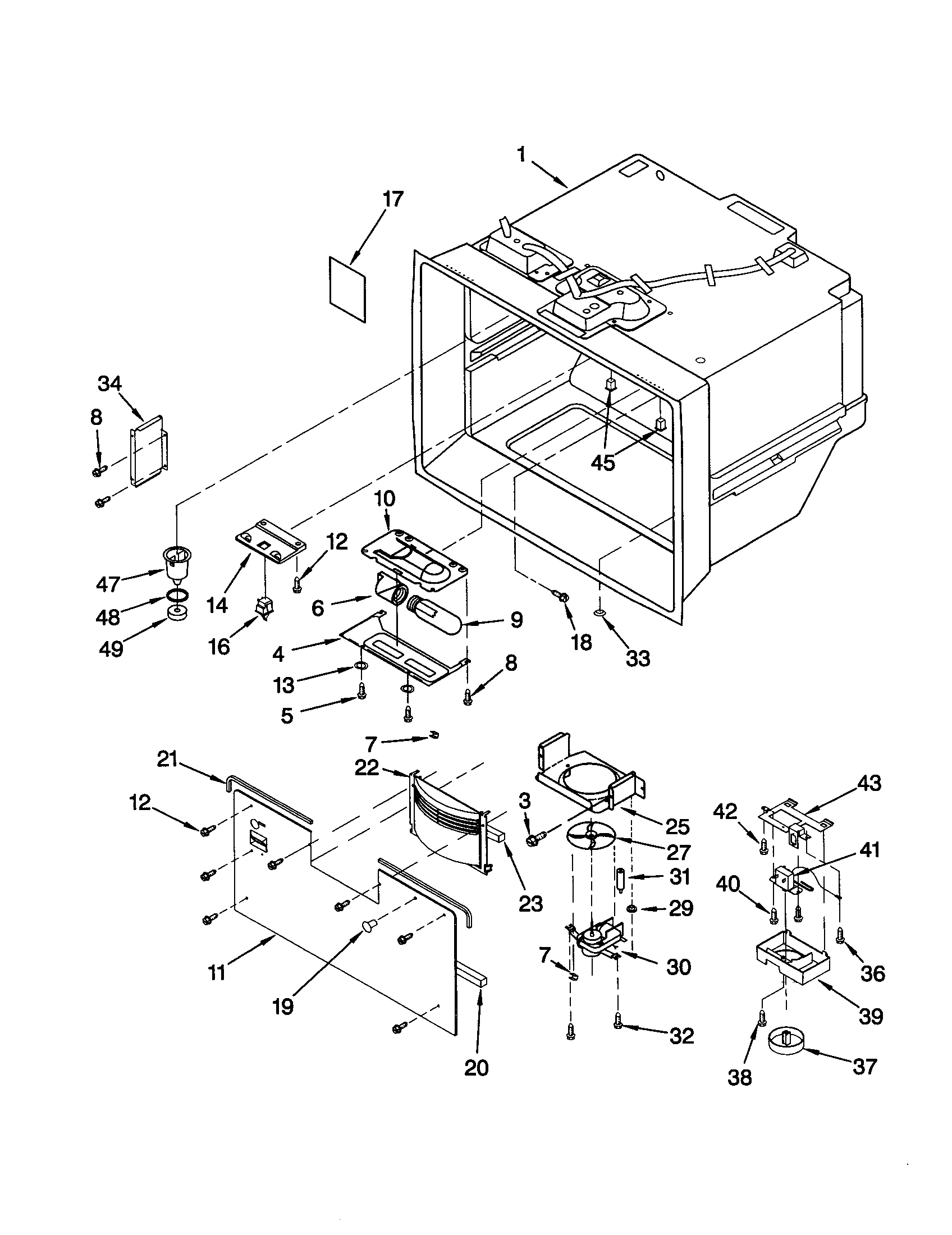 KitchenAid KBRS22KGAL1 freezer liner diagram