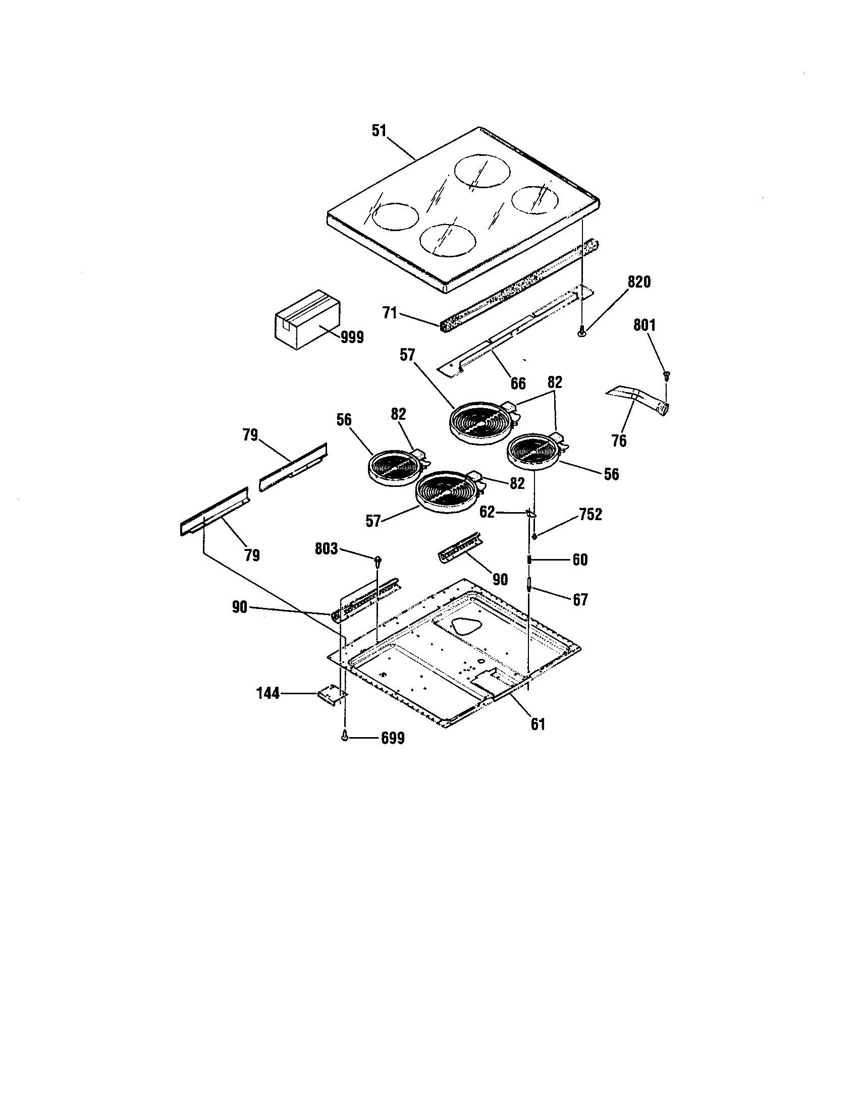 Kenmore 91195288890 maintop diagram