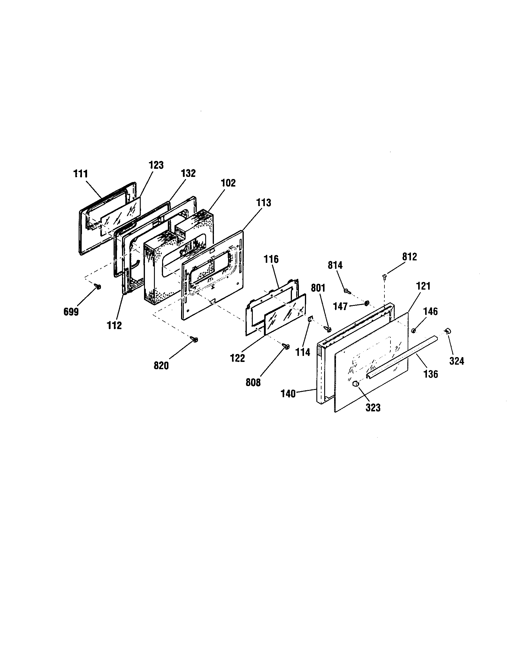 Kenmore 91195288890 door diagram