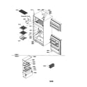 Amana TR25V2L-P1316102WL hinges/freezer shelves/accessories diagram