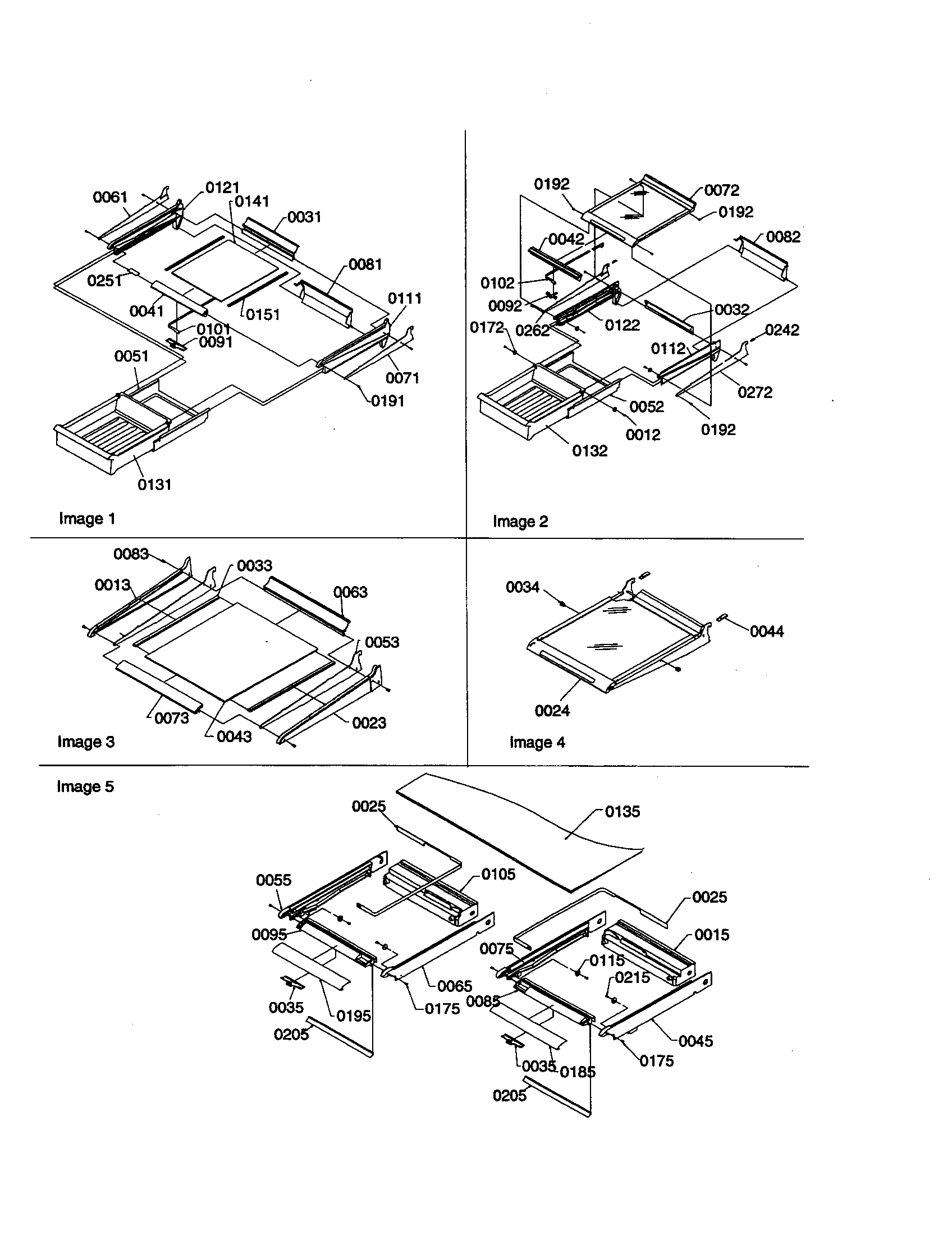 Amana TR25V2L-P1316102WL shelving assembly diagram