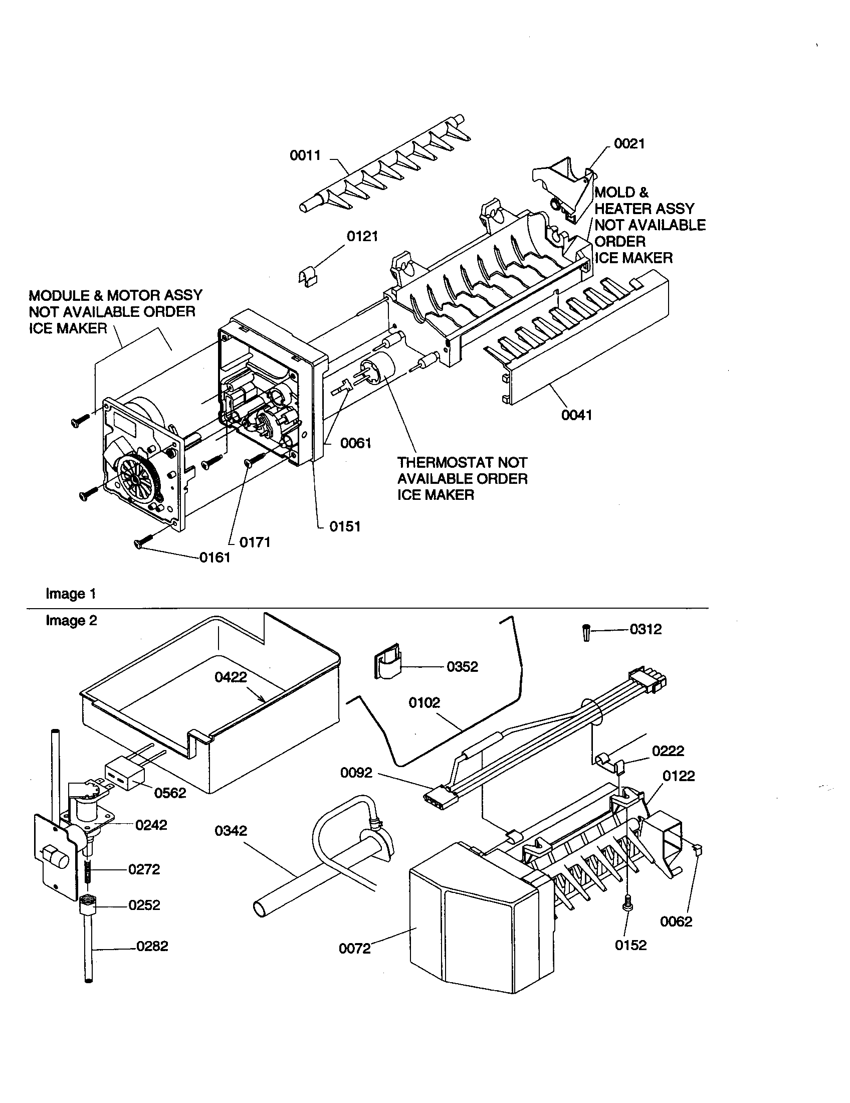 Amana TR25V2L-P1316102WL ice maker assembly diagram
