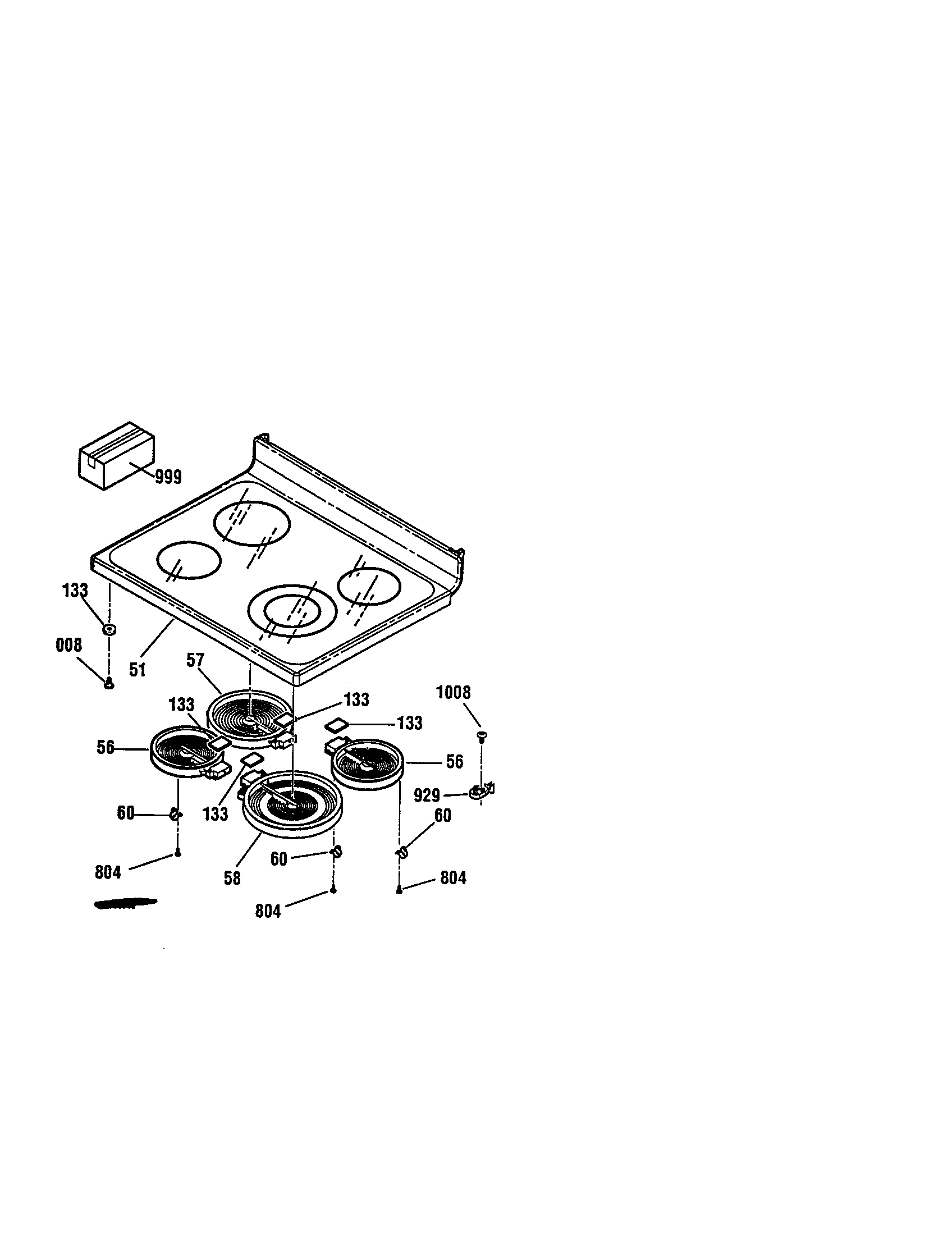 Kenmore 91195589990 maintop diagram