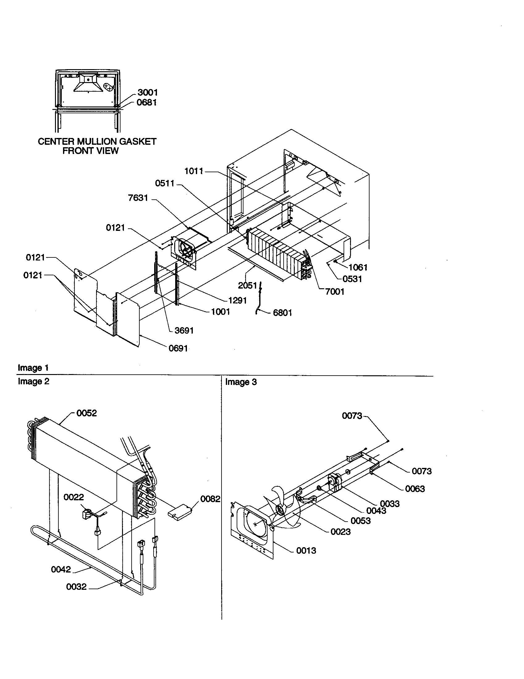Amana TM18V2W-P1318006WW evaporator/fan motor assembly diagram