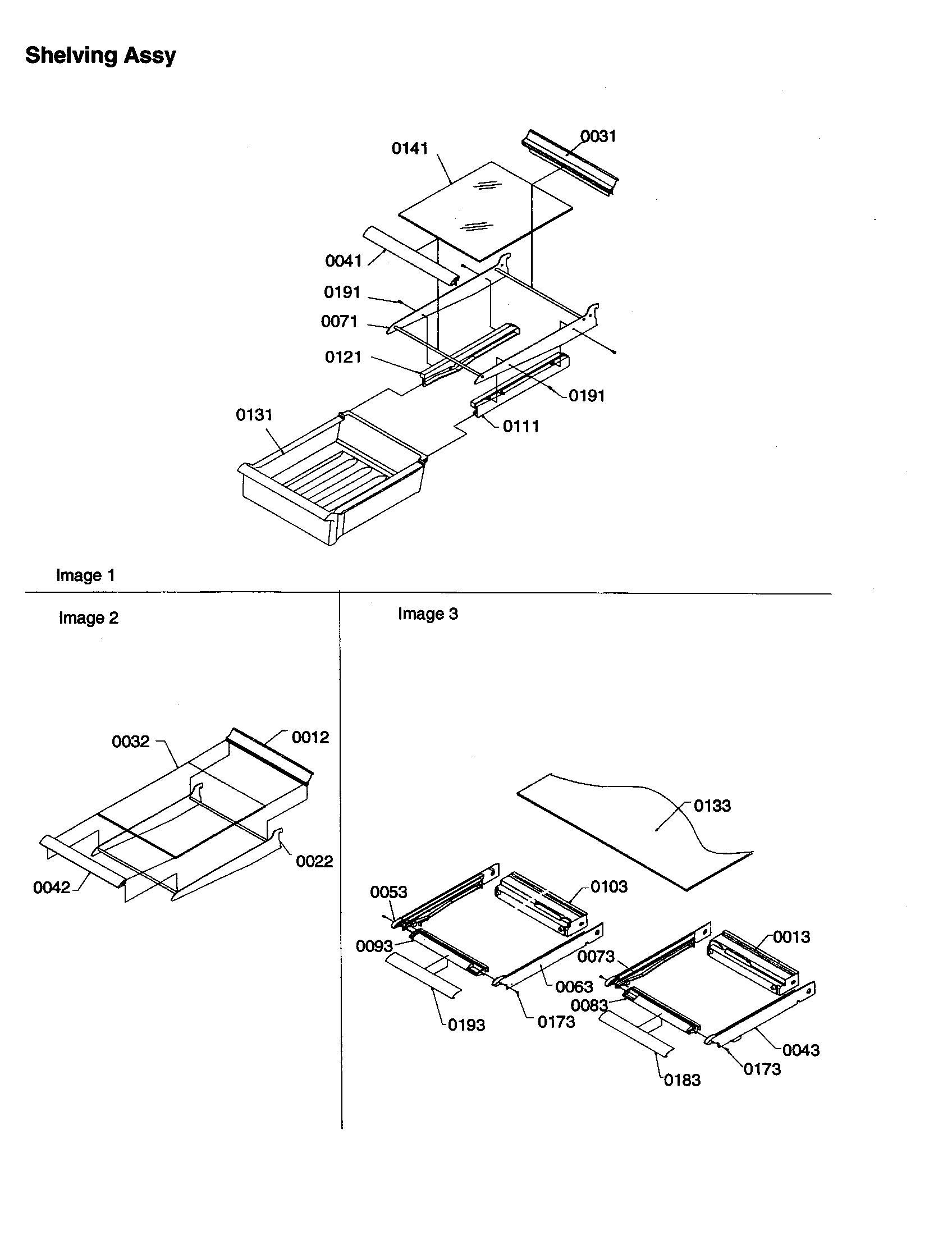 Amana TM18V2W-P1318006WW shelving assembly diagram