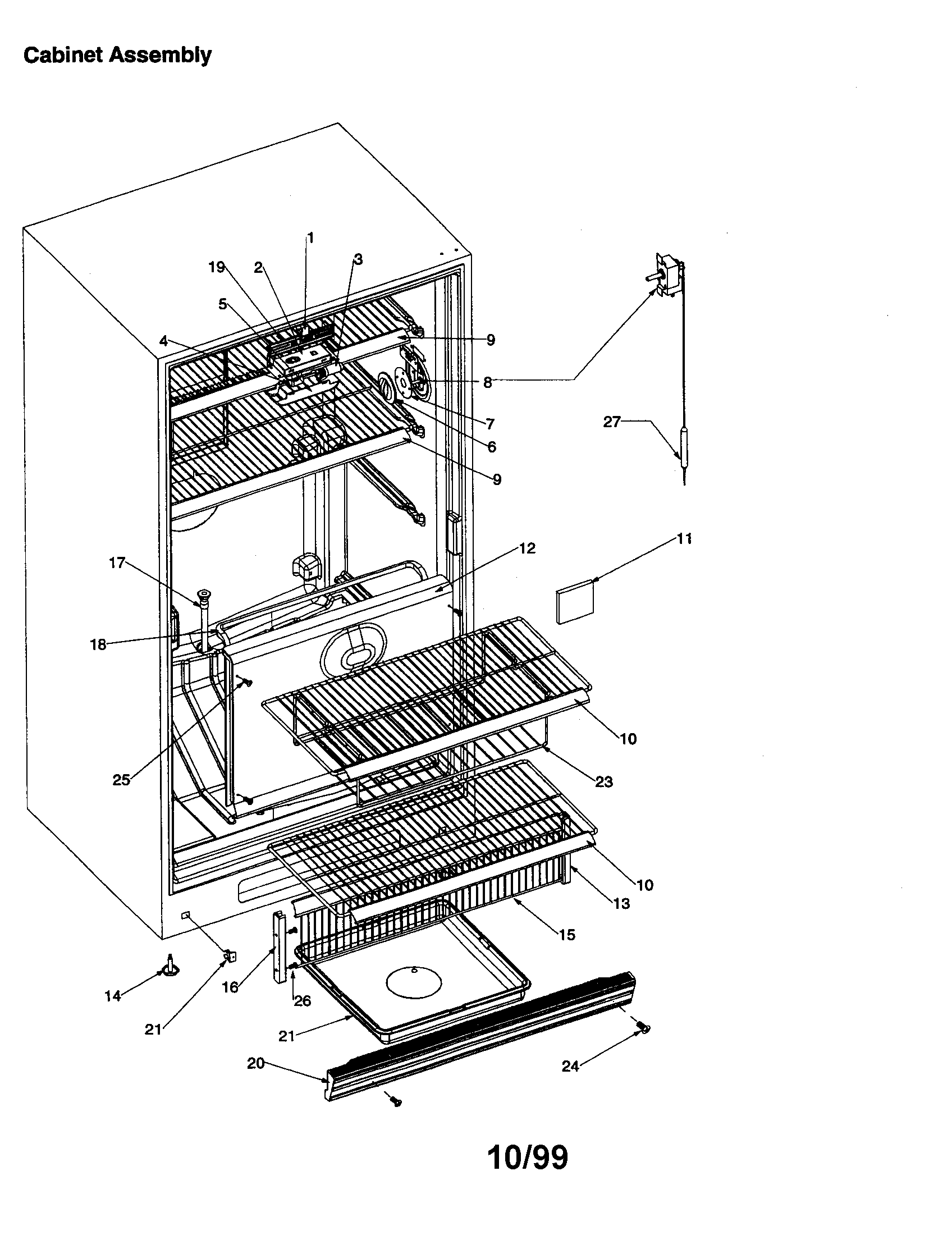 Amana AUF150KW-P1317705WW cabinet assembly diagram
