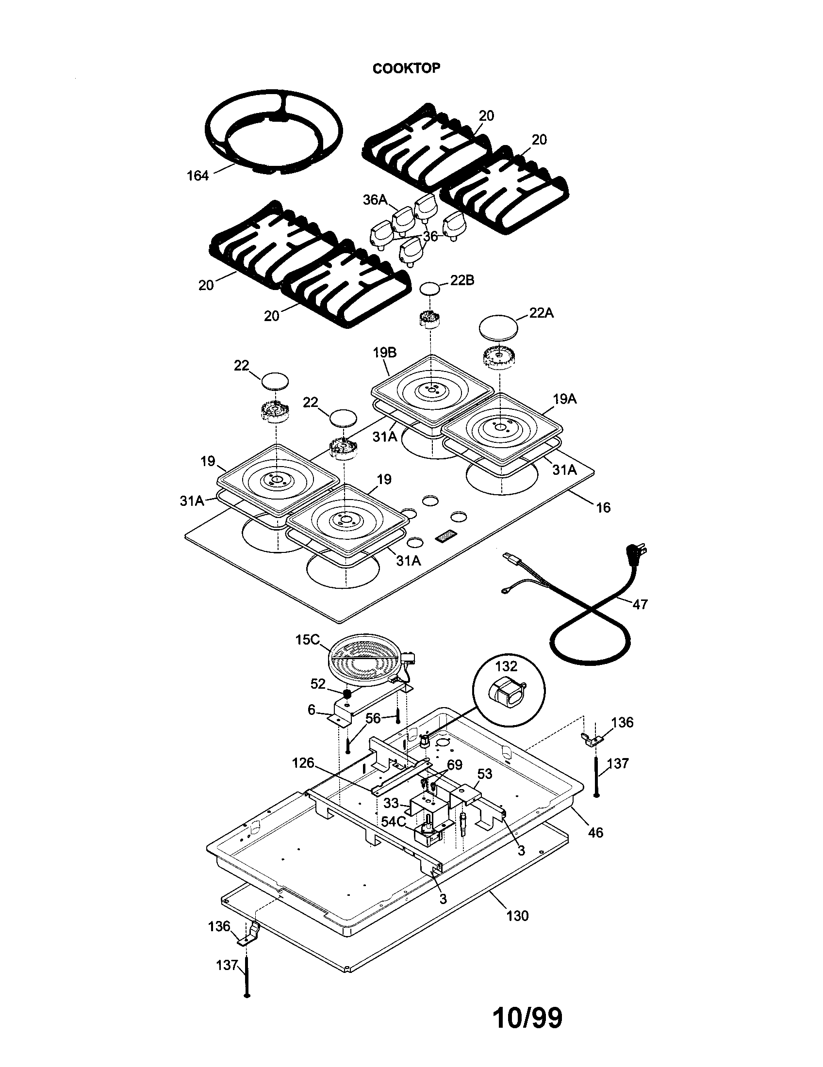 Kenmore 790330190 cooktop diagram