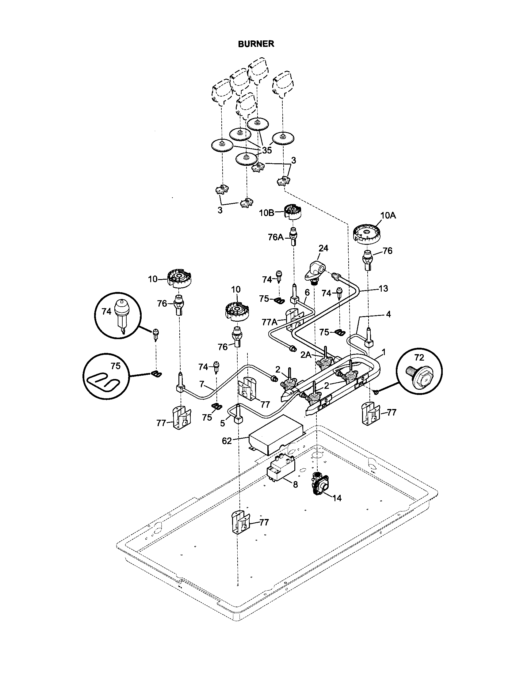 Kenmore 790330190 burner diagram