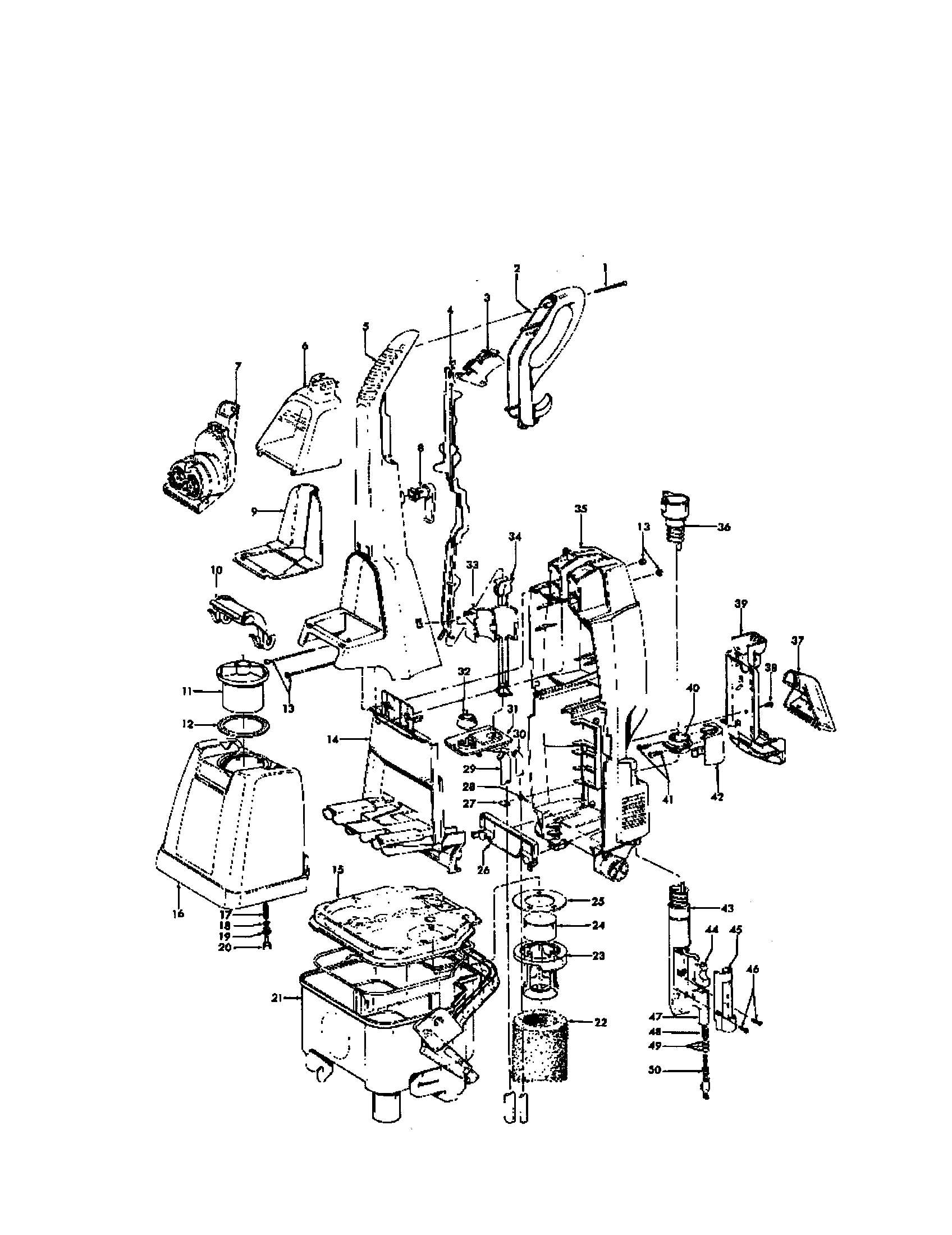 Hoover F5869-990 handle diagram