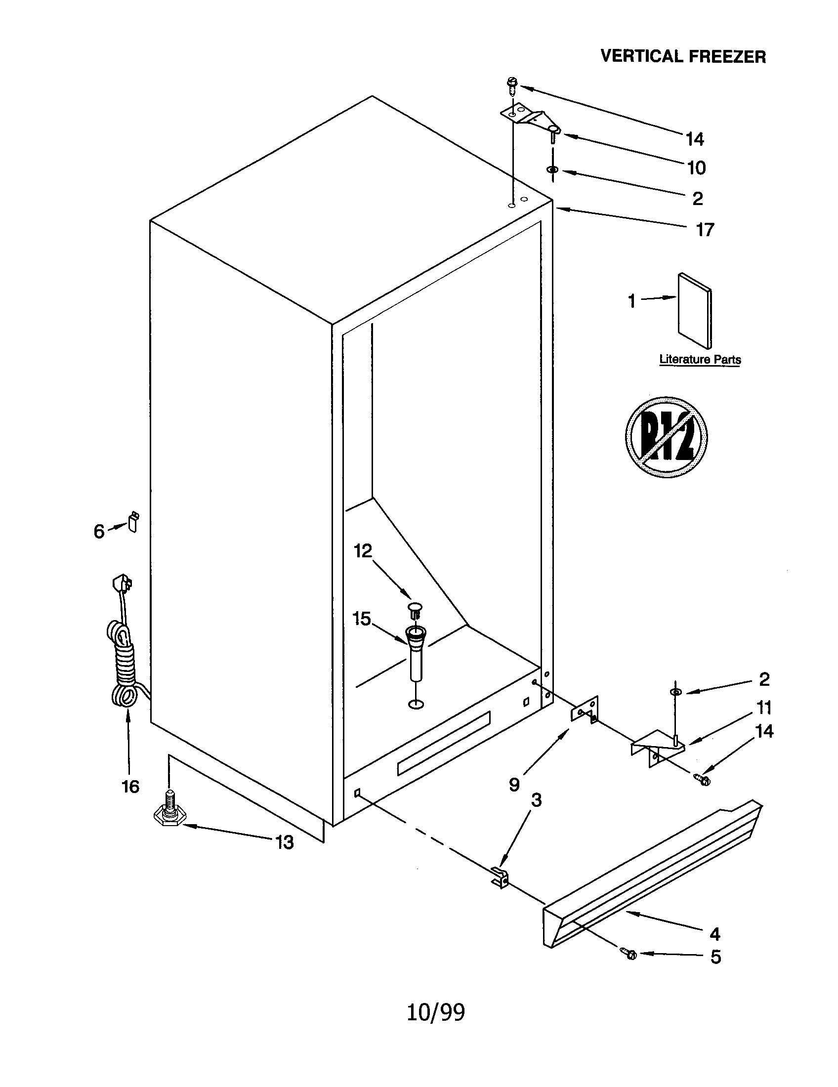 Whirlpool EV150FXGW08 cabinet diagram