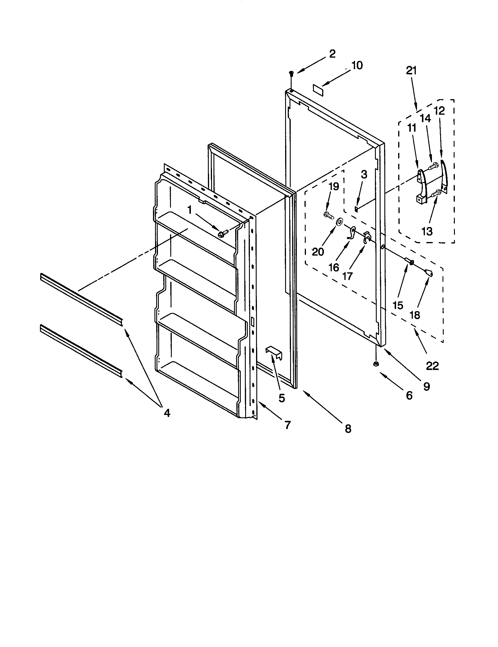 Whirlpool EV150FXGW08 door diagram