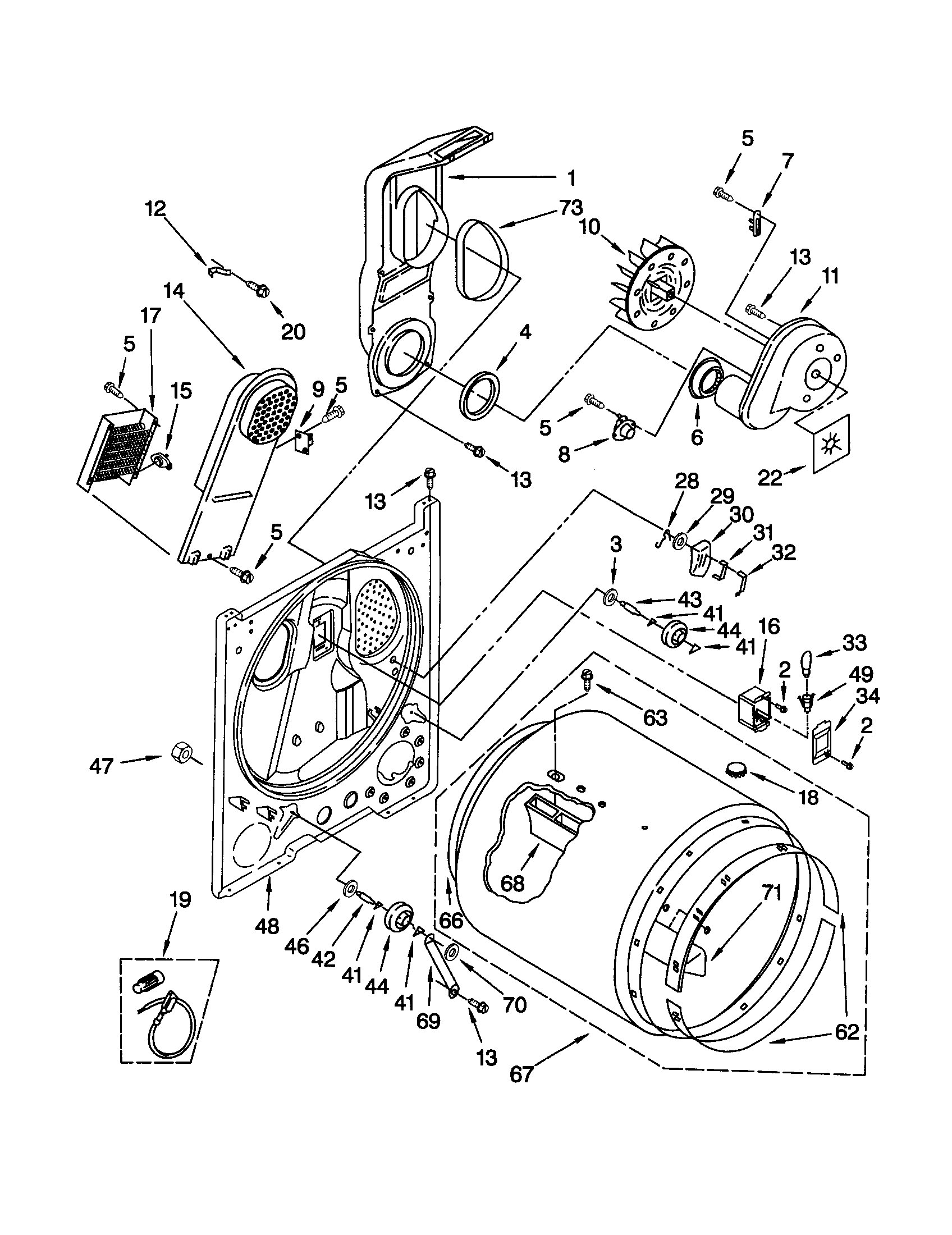 Whirlpool LEQ8858HZ1 bulkhead diagram