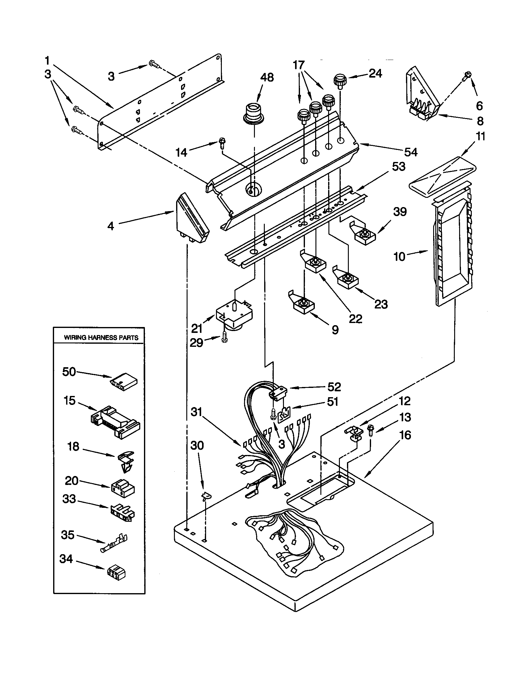 Whirlpool GEQ8858HQ0 top and console diagram