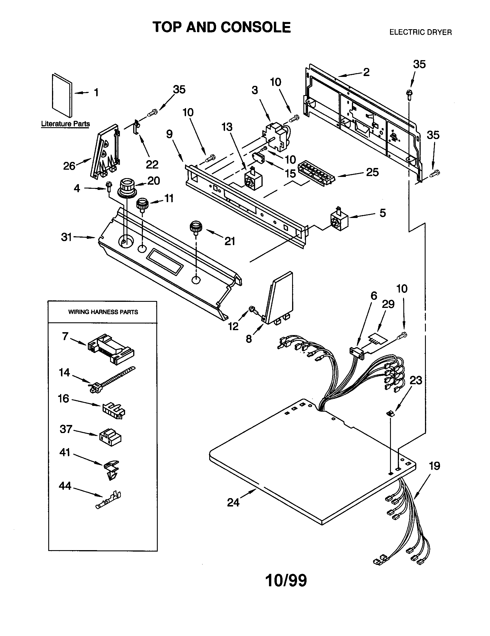 Whirlpool GEC9858HZ1 top and console diagram
