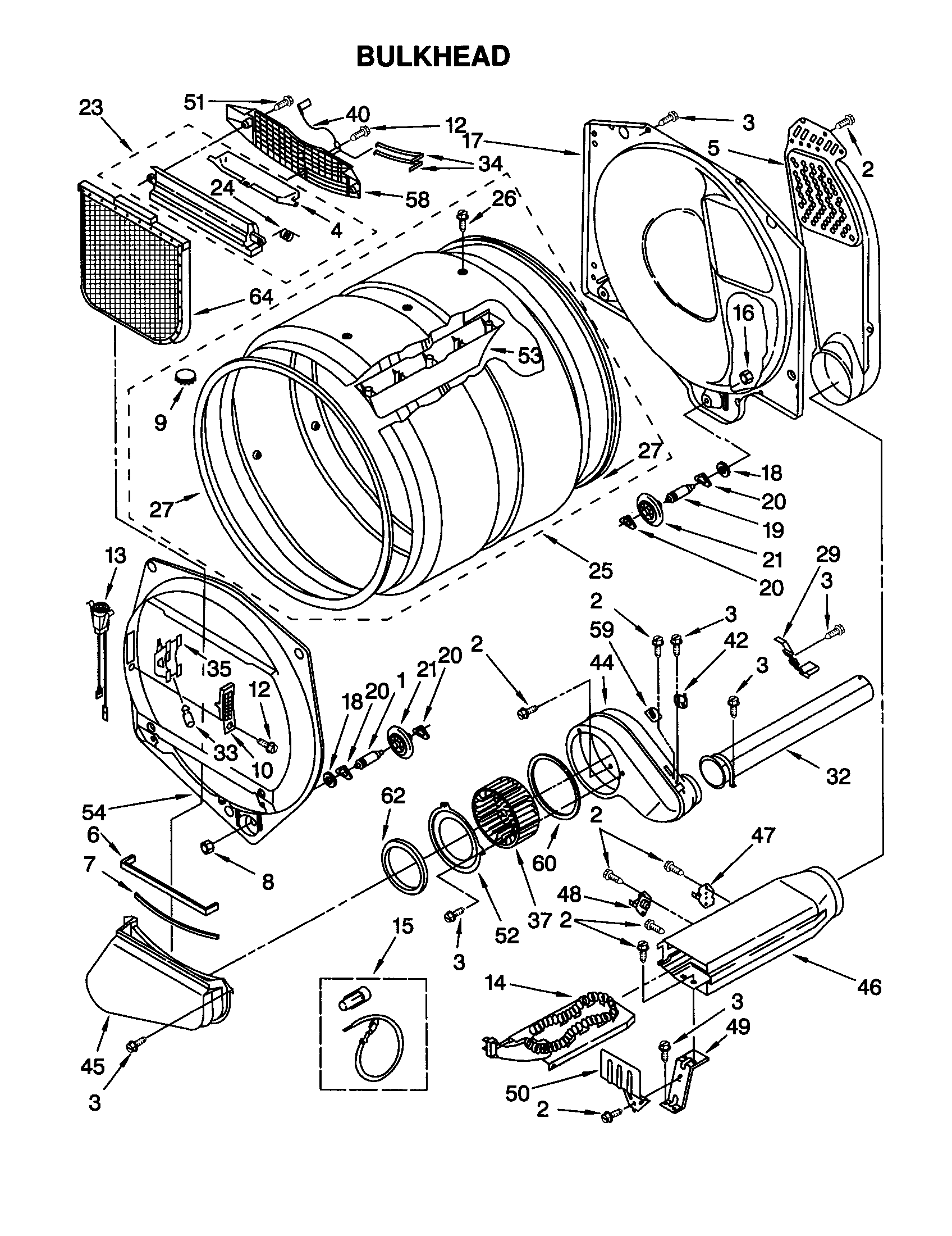 Whirlpool GEC9858HZ1 bulkhead diagram
