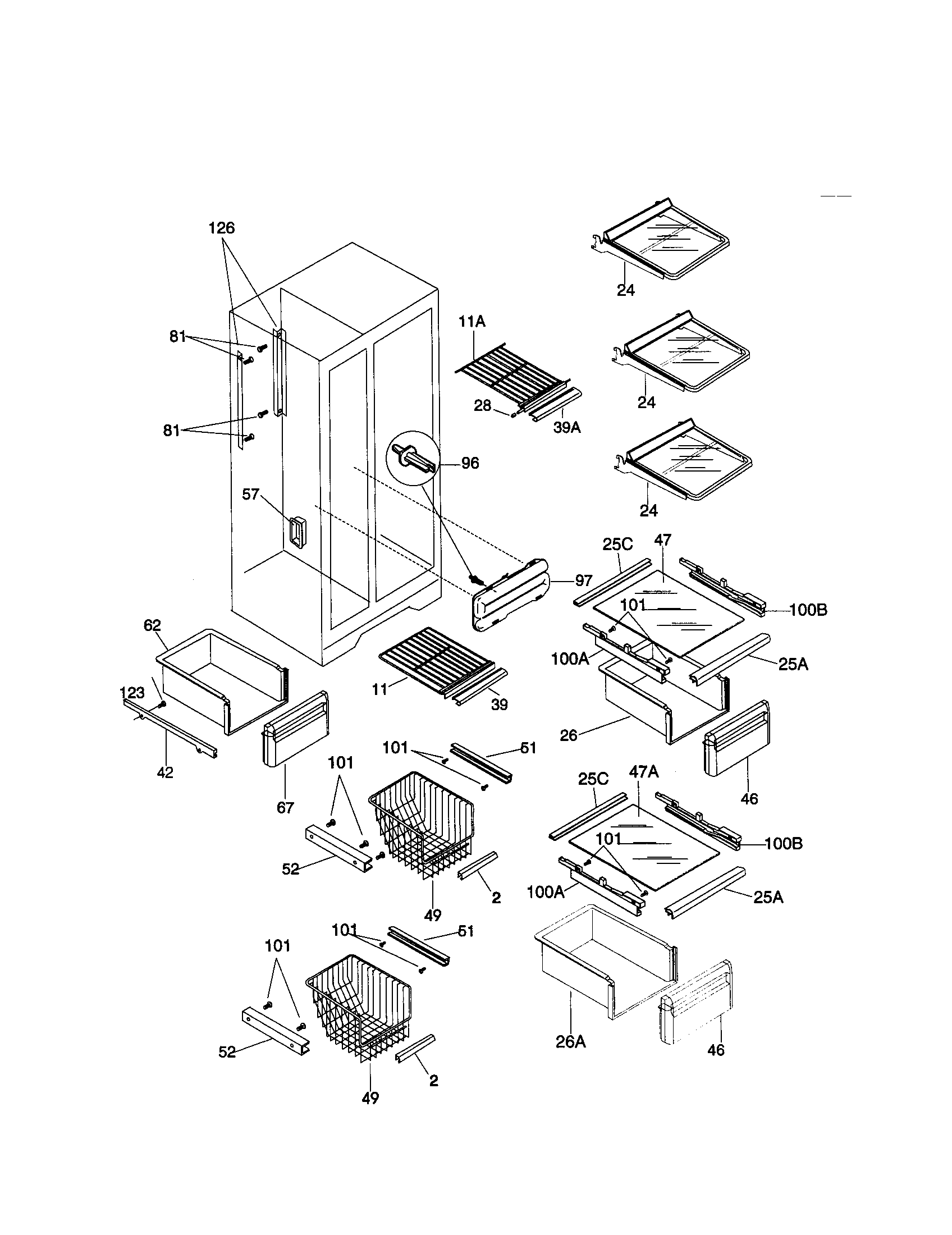 Kenmore 25359482993 shelves diagram