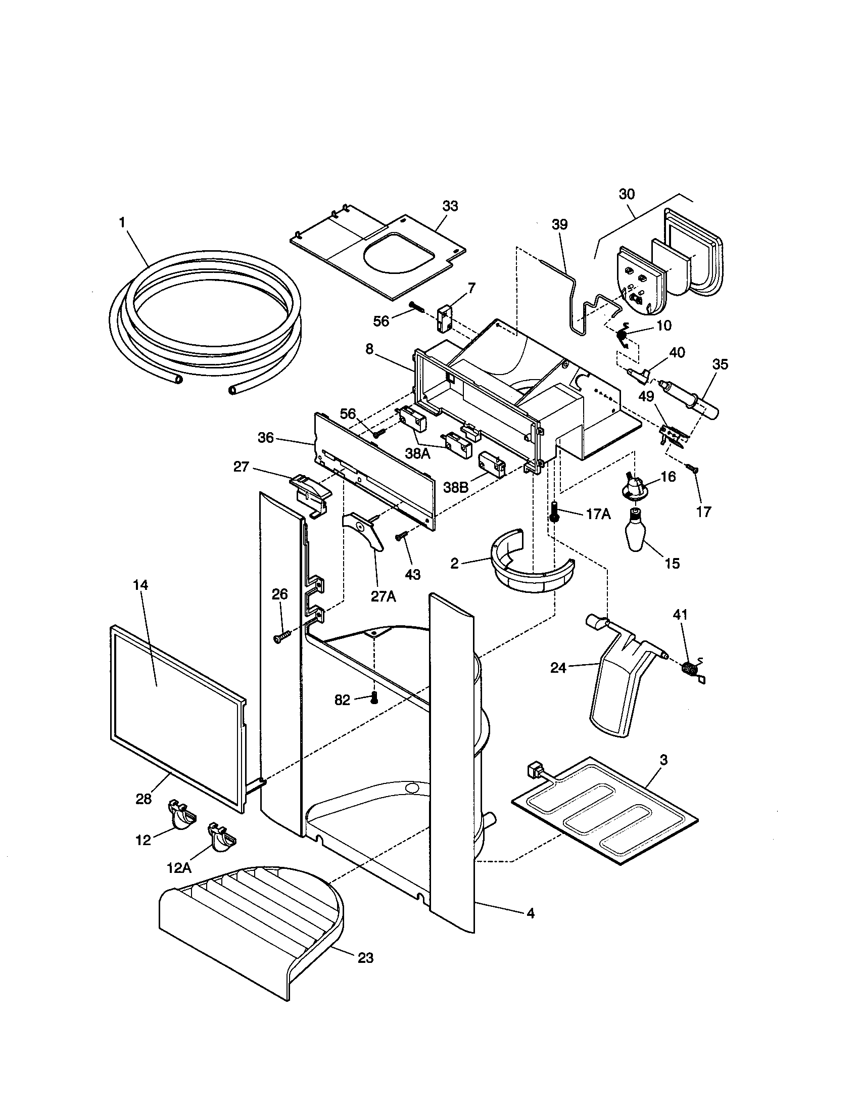 Kenmore 25359482993 dispenser diagram