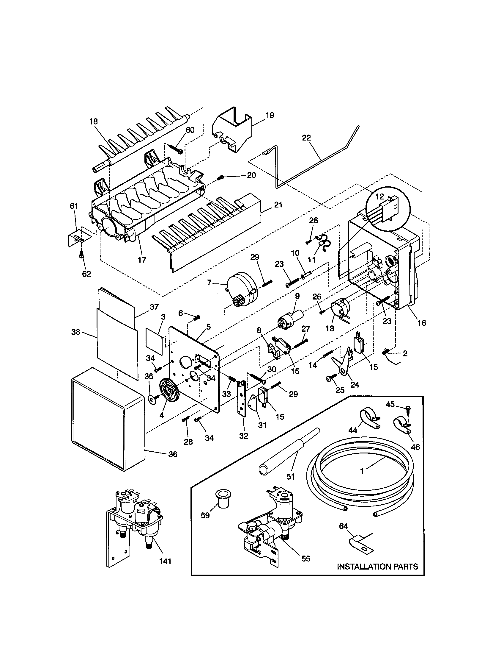 Kenmore 25359482993 ice maker diagram