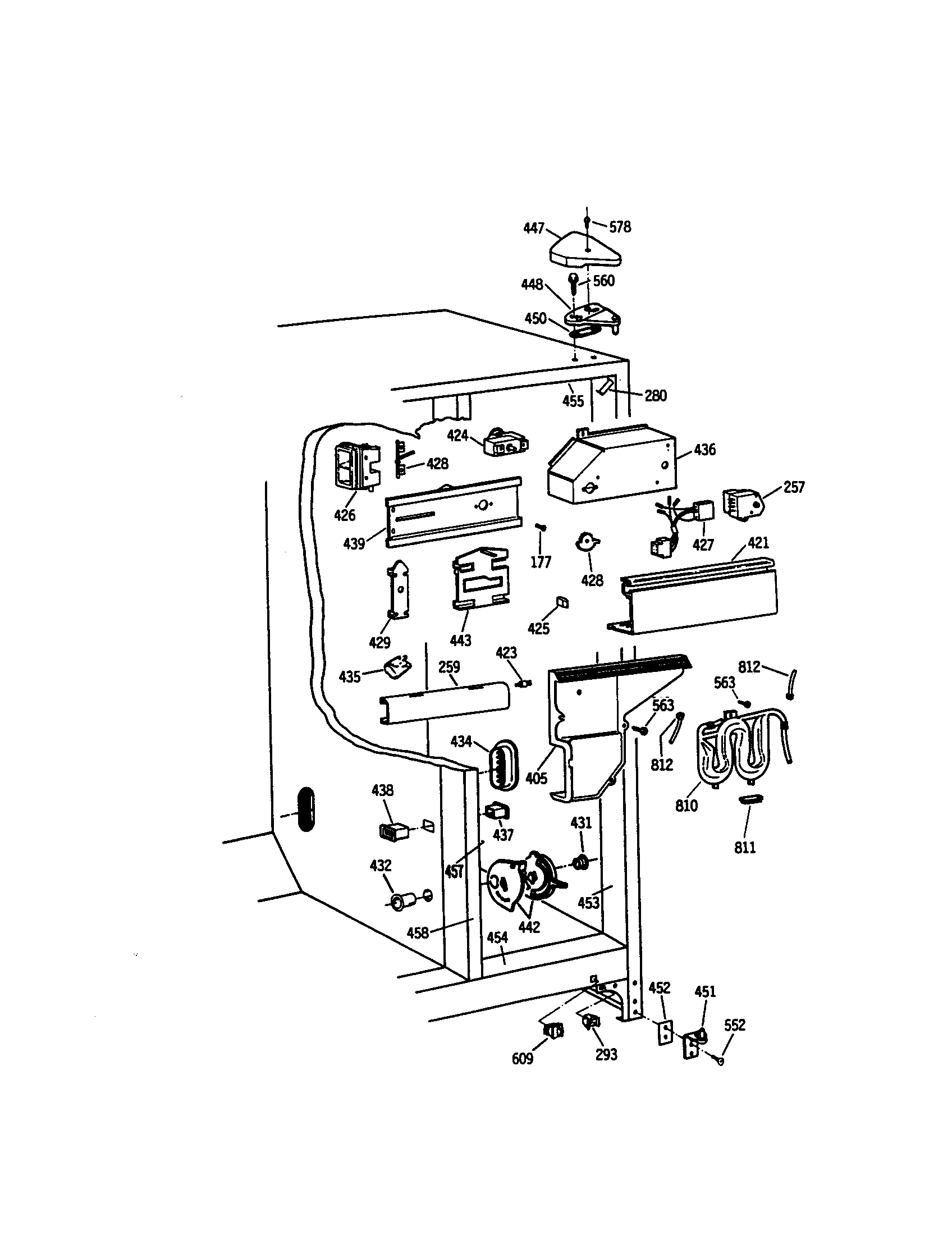 GE TFH27PRSBWW refrigerator section diagram