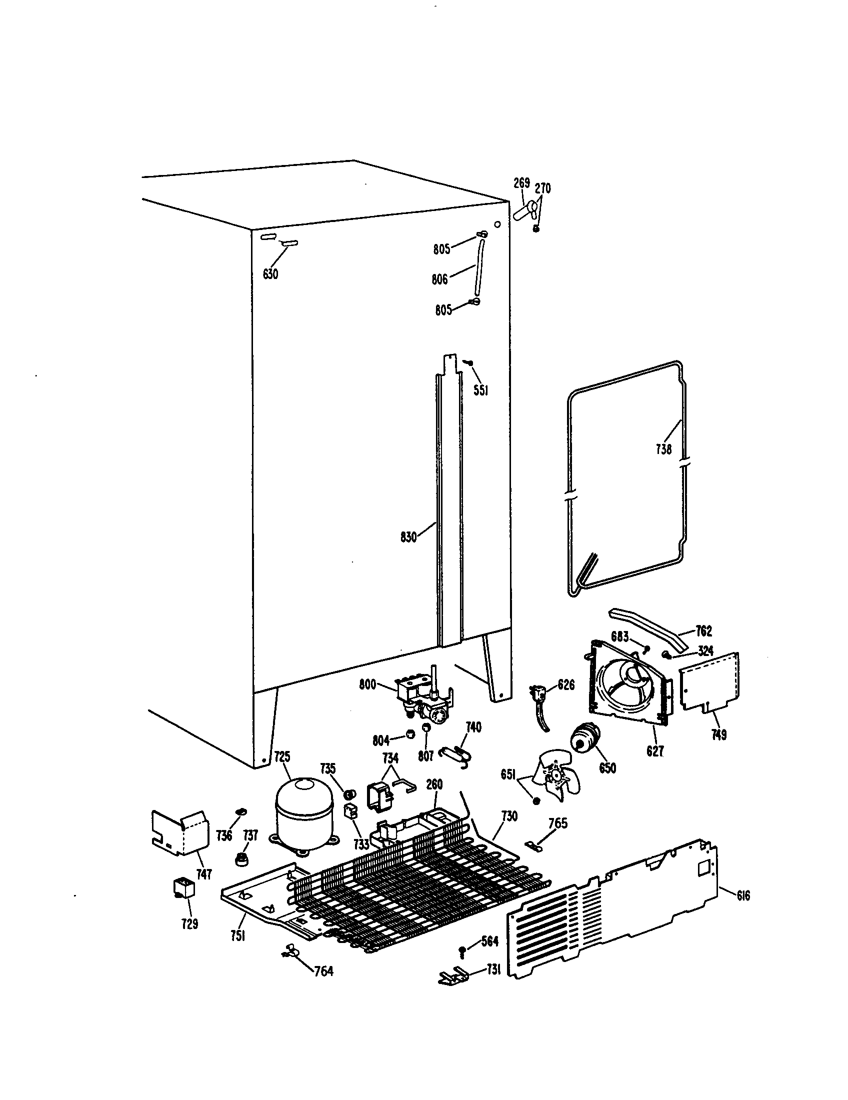 GE TFH27PRSBWW cabinet diagram