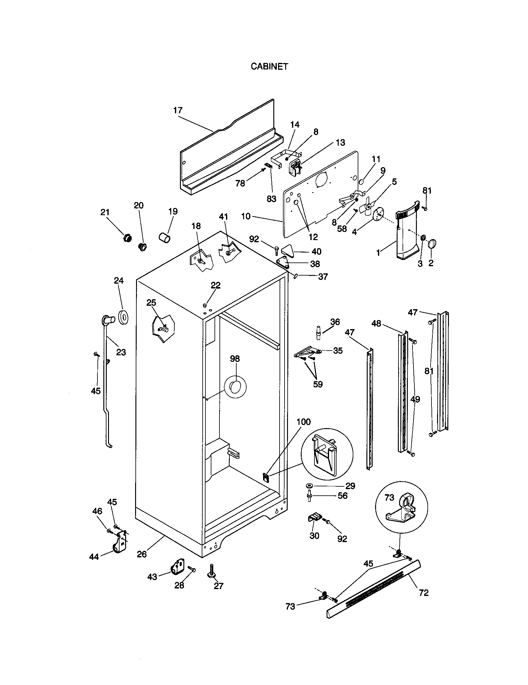 Kenmore 25370132990 cabinet diagram