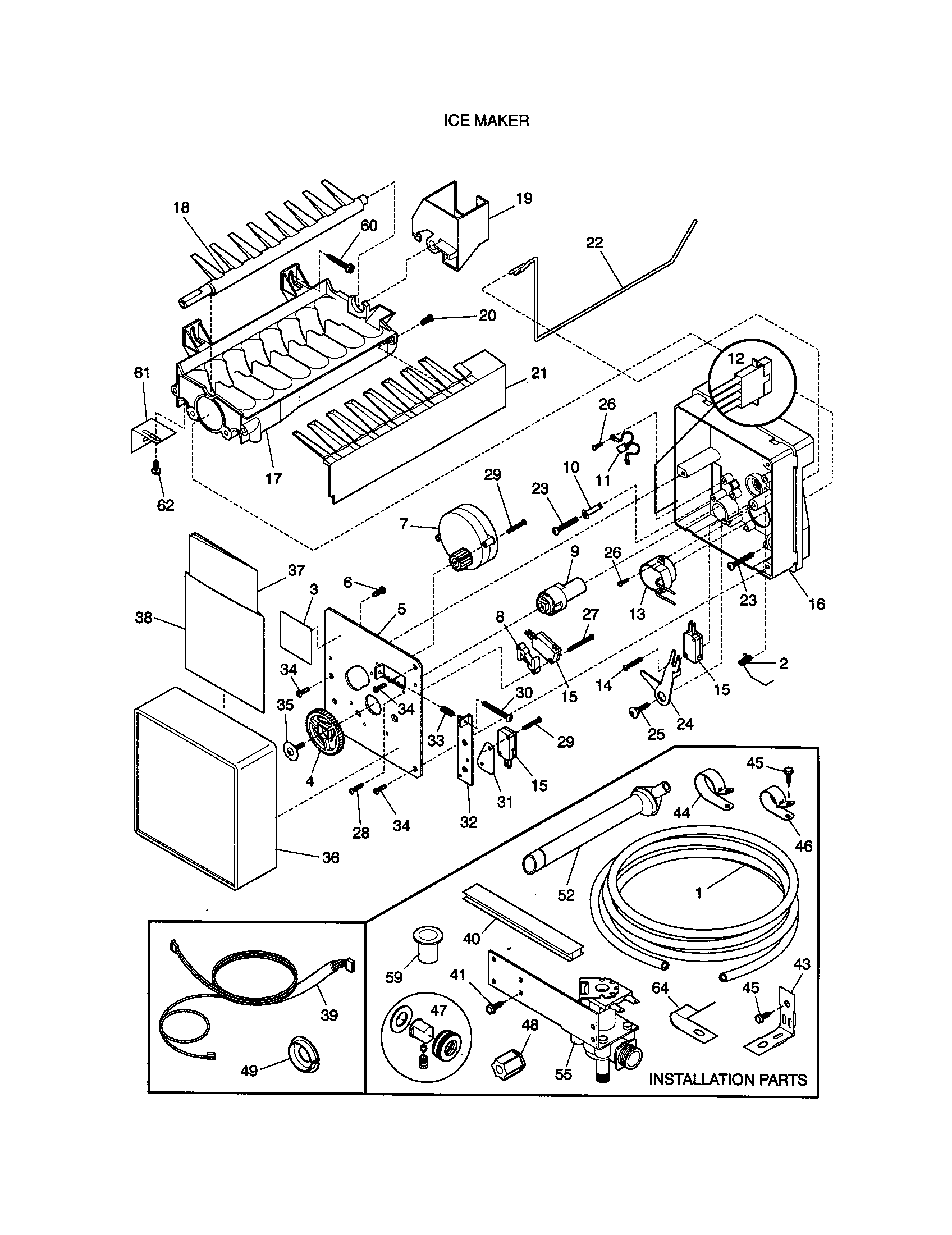 Kenmore 25370132990 ice maker diagram