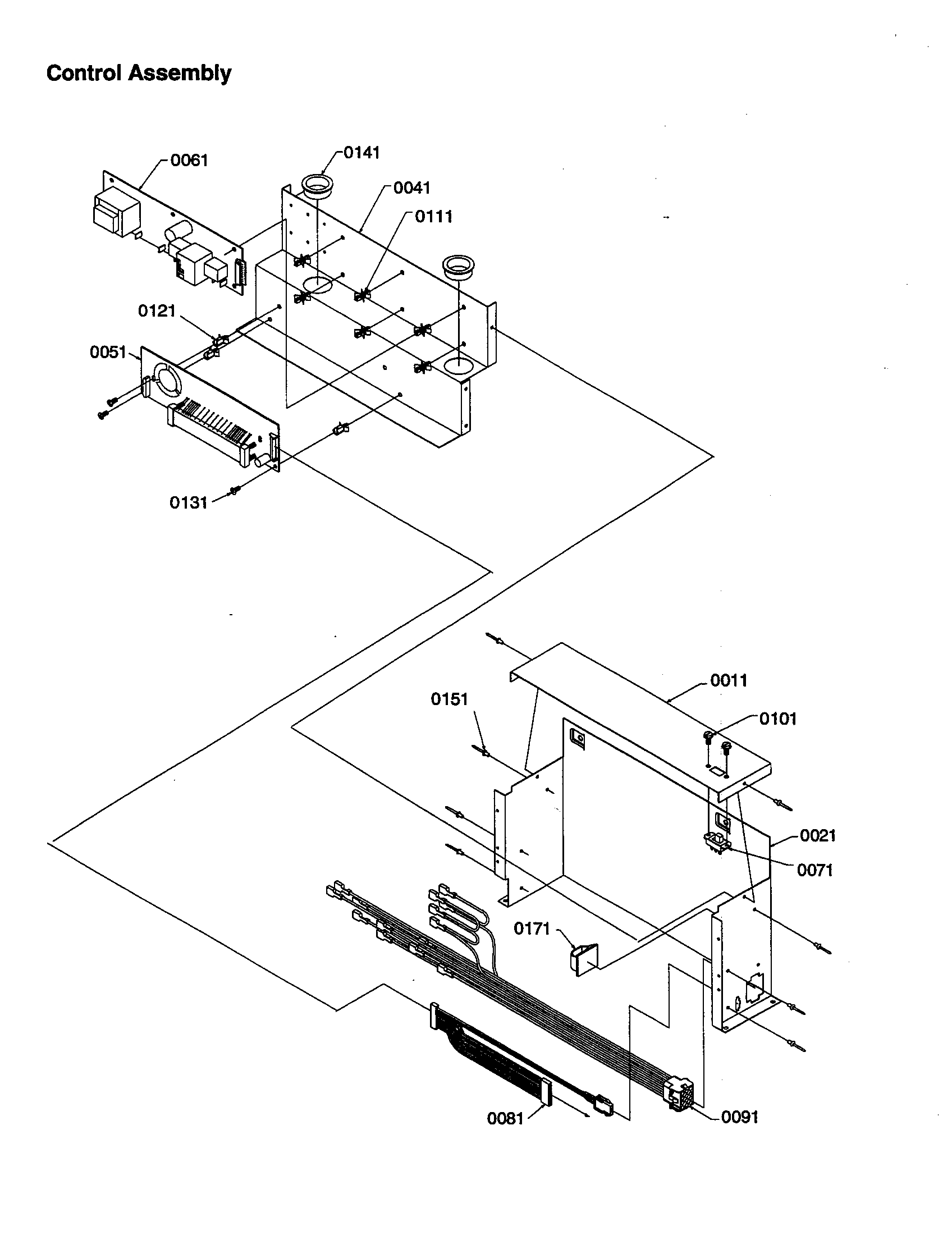 Amana B136CAL3-P1318401W control assembly diagram