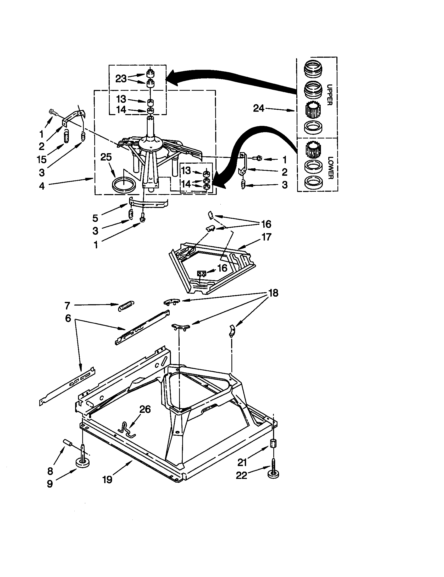 Kenmore 11020422990 machine base diagram