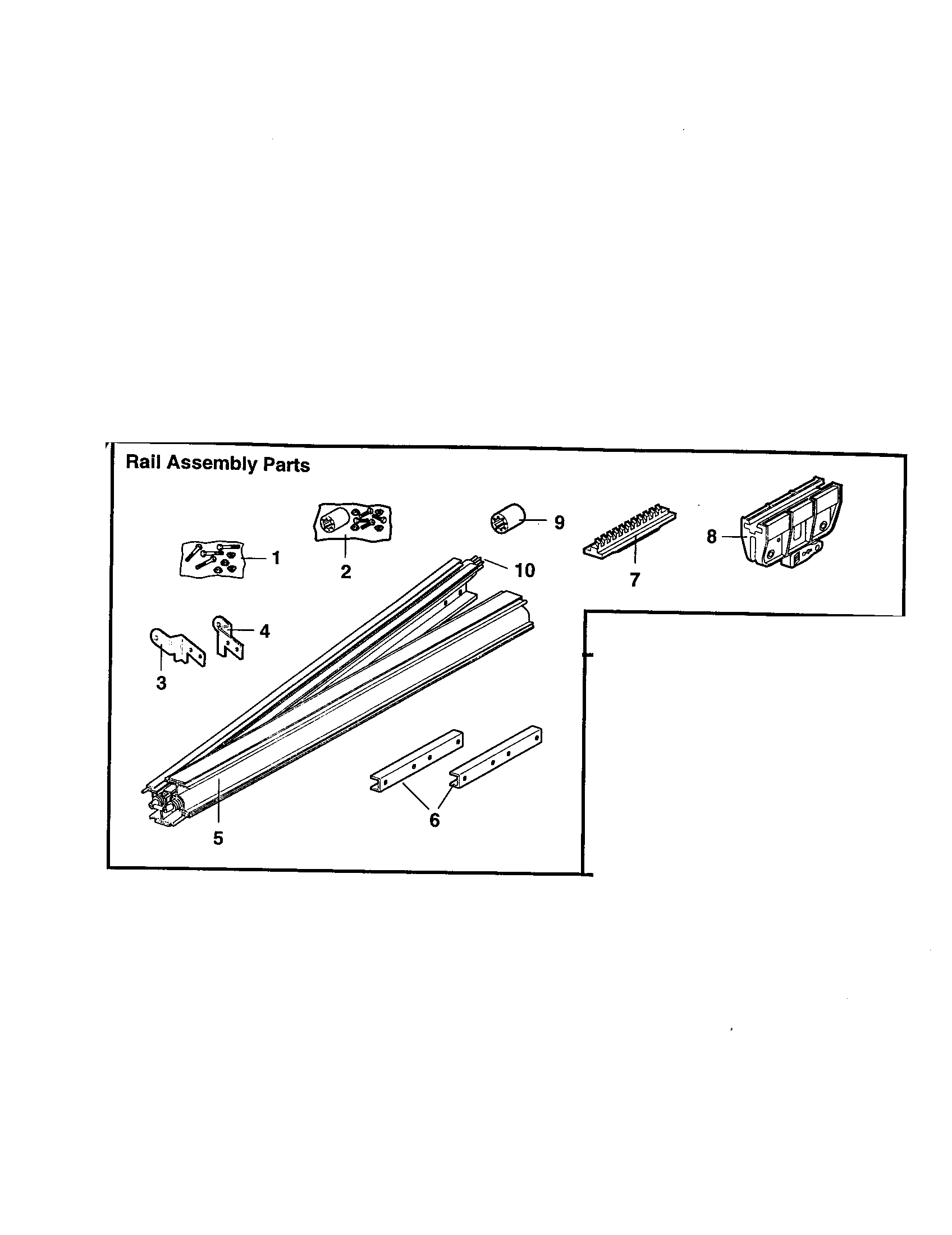 Craftsman 13953963SRT rail assembly diagram