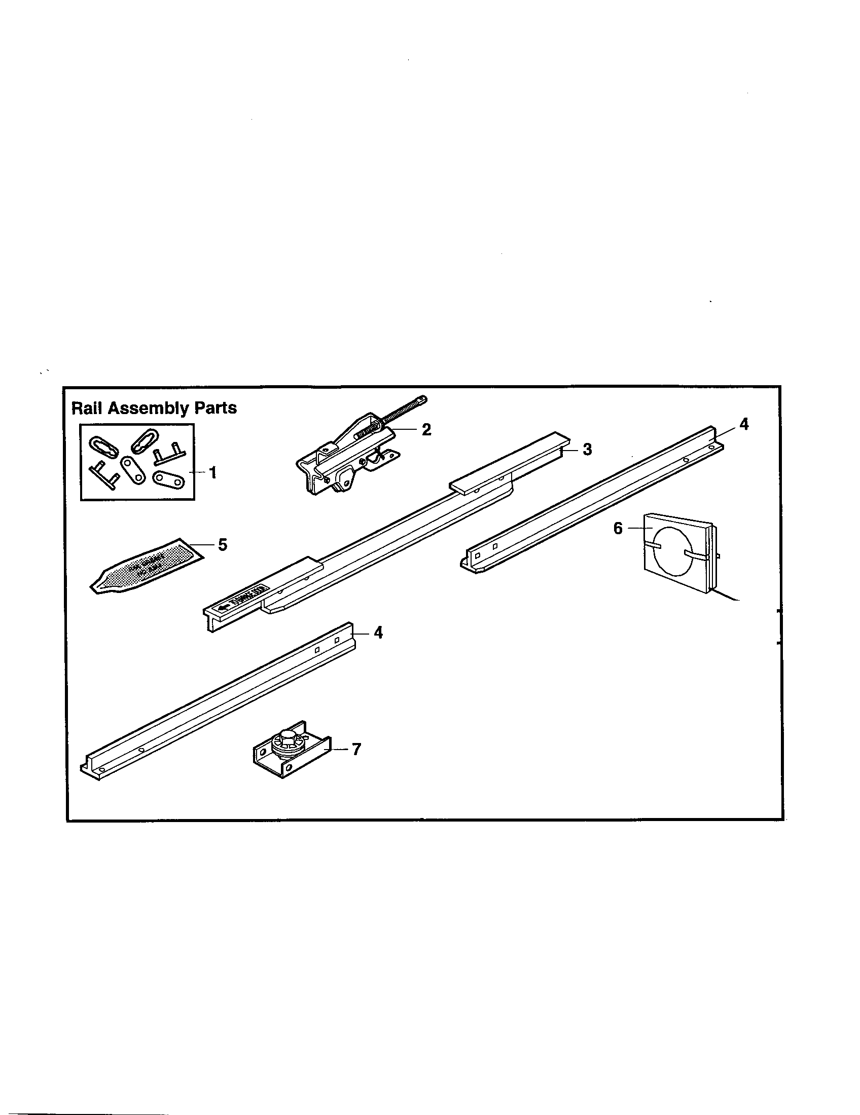 Craftsman 13953335SRT3 rail assembly diagram