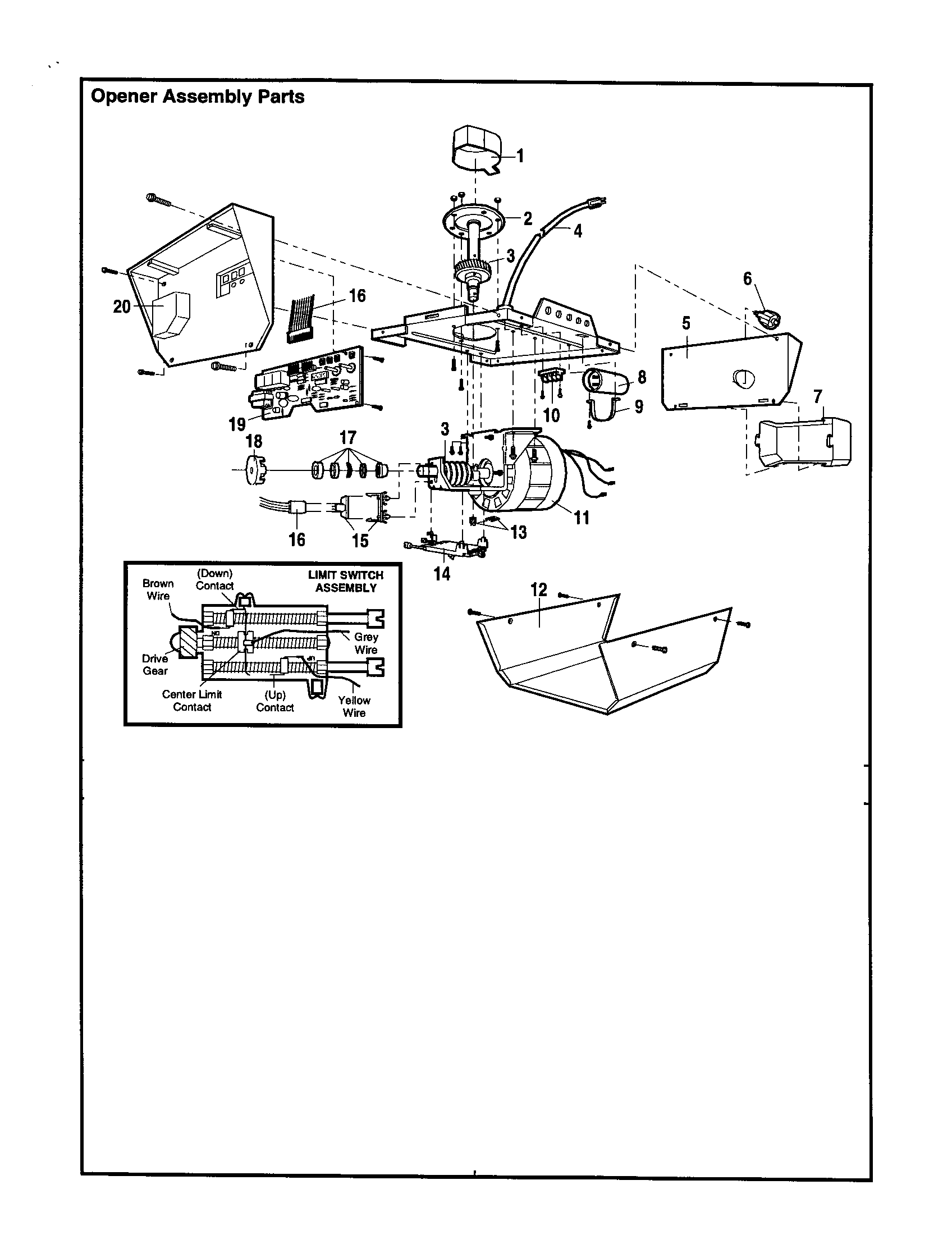 Craftsman 13953335SRT3 opener assembly diagram