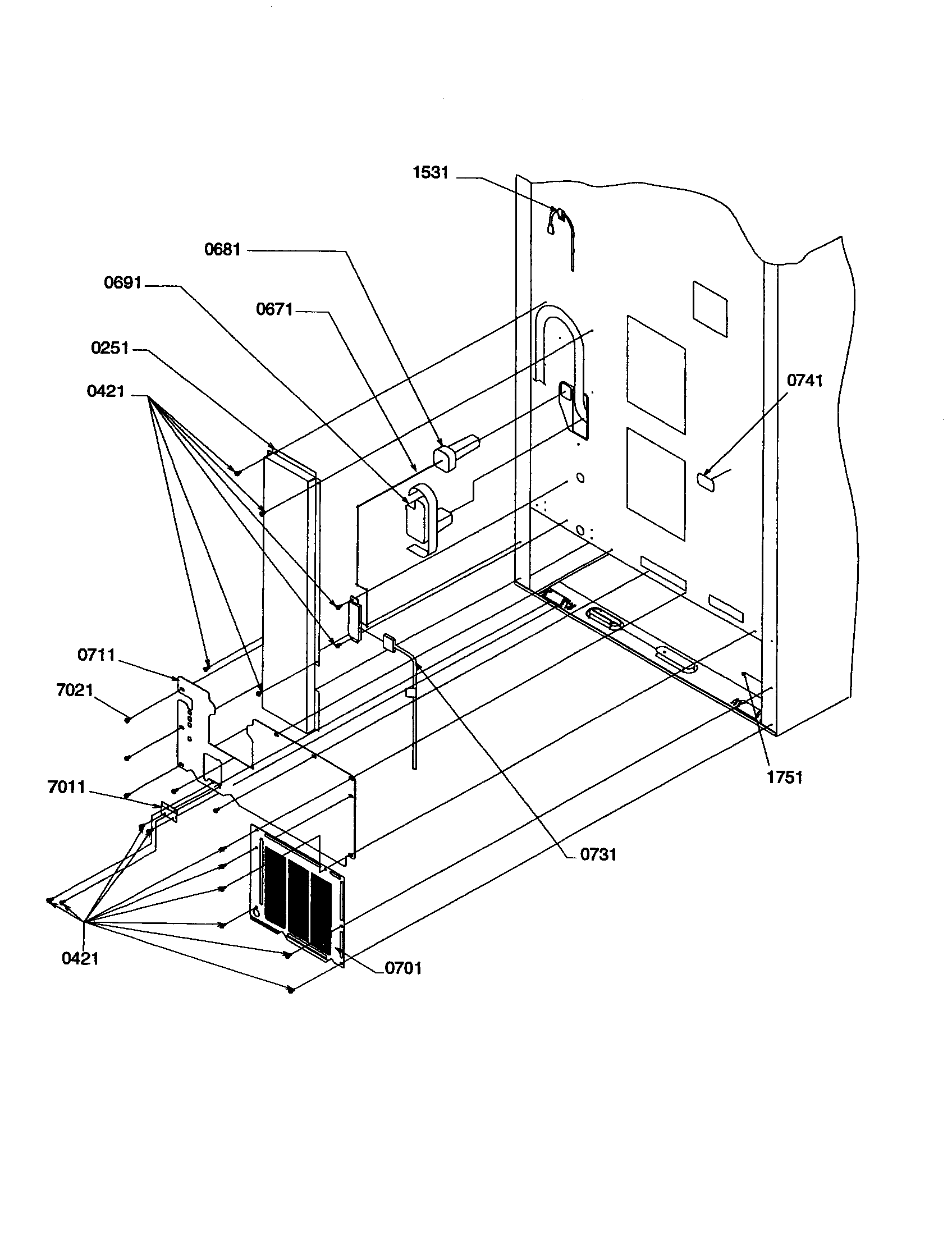 Kenmore 59669147992 cabinet back diagram