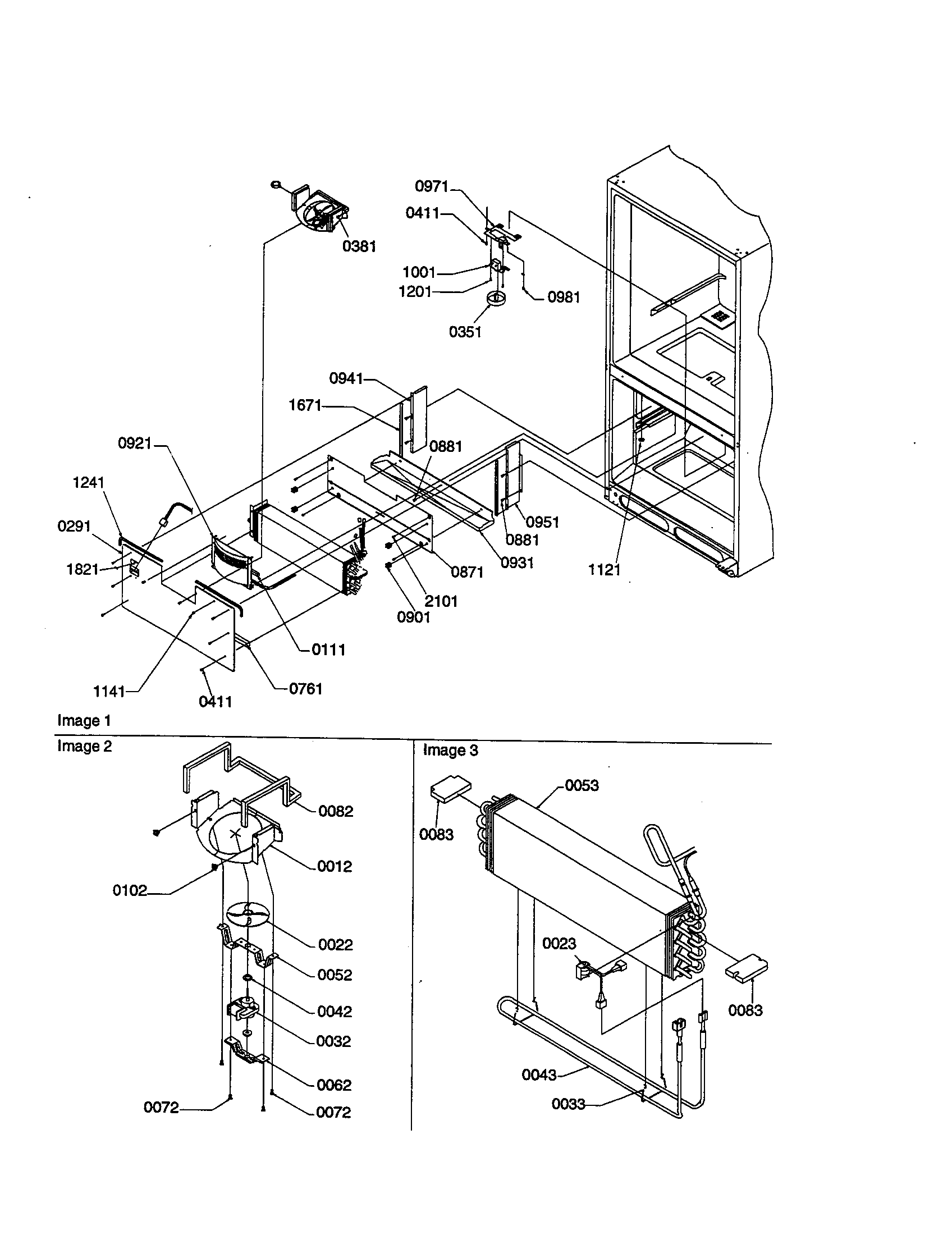 Amana BRF20TW-P1199201WW evaporator area diagram