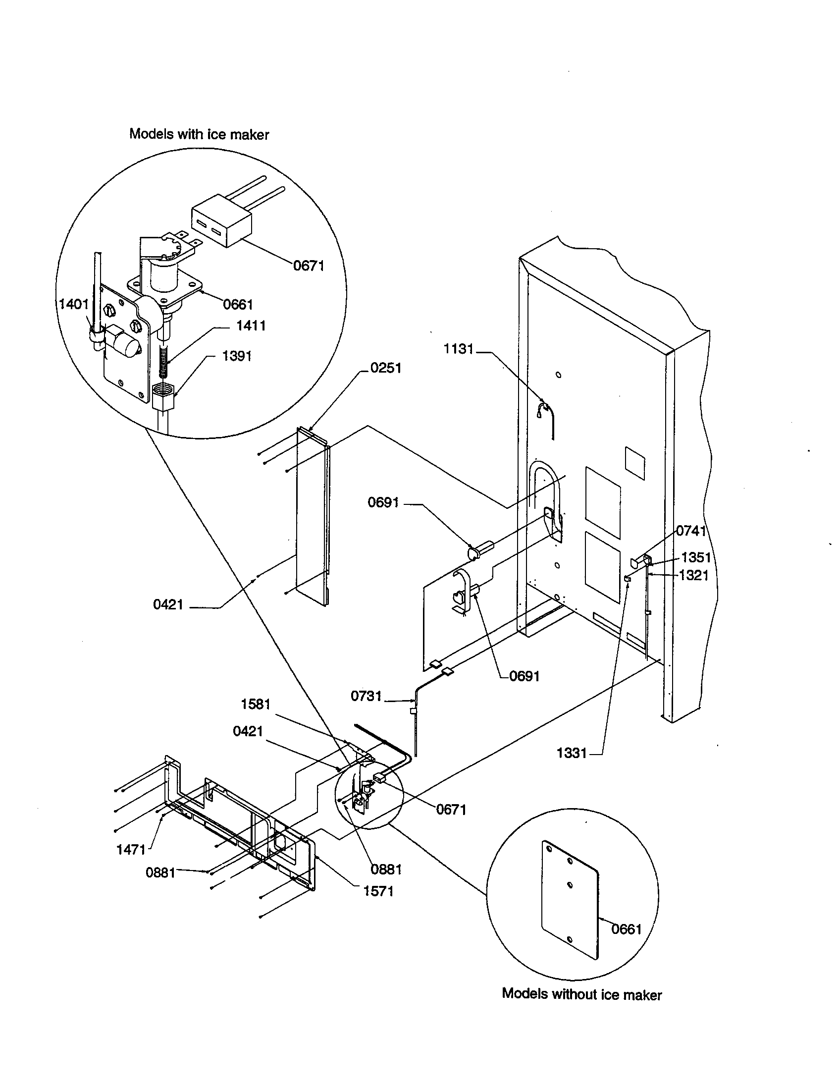 Amana BRF20TW-P1199201WW cabinet back diagram