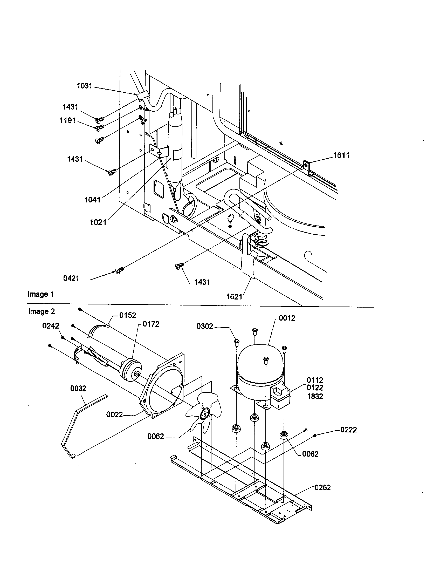 Amana BRF20TW-P1199201WW machine compartment assembly diagram
