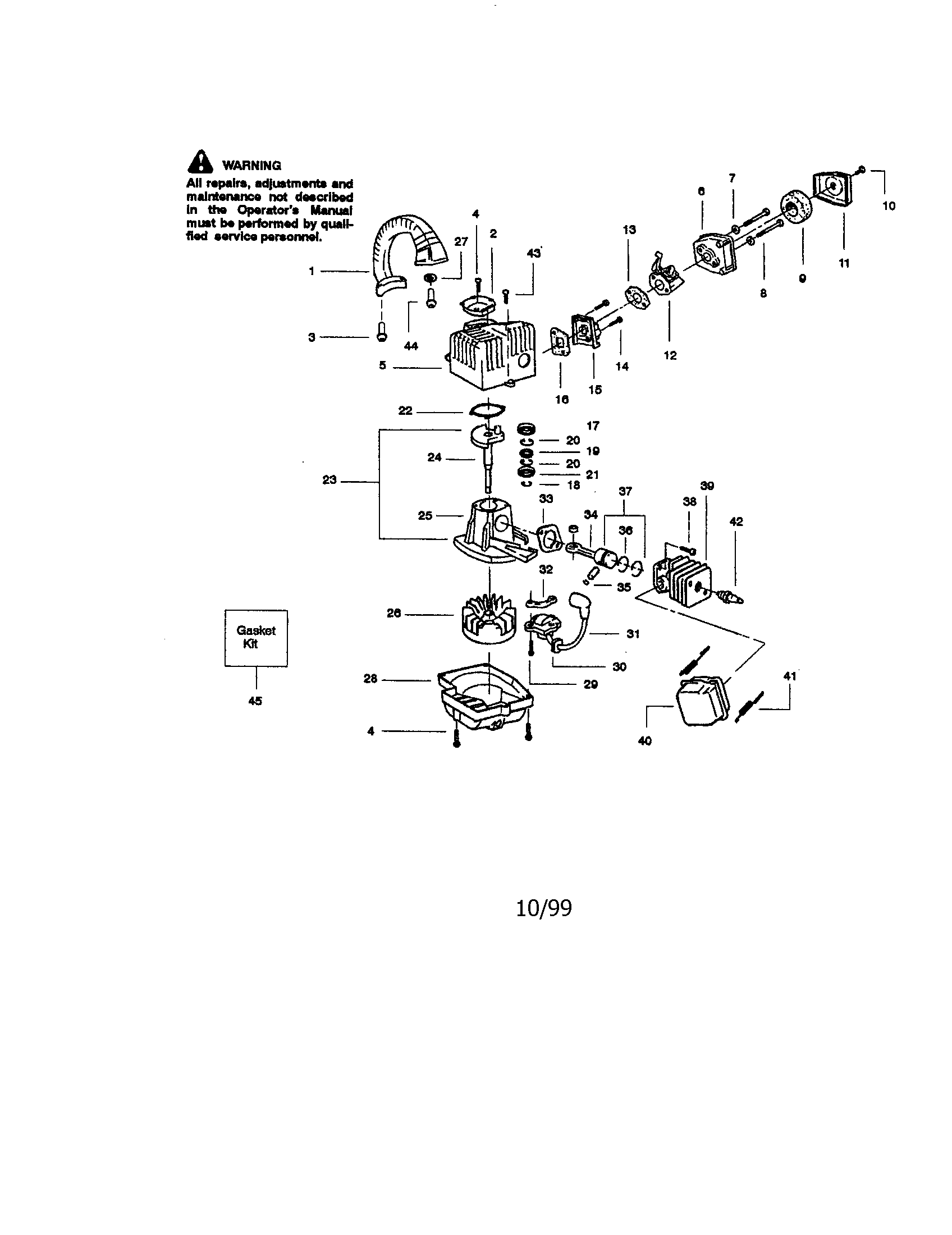 Craftsman 358797201 gas blower diagram