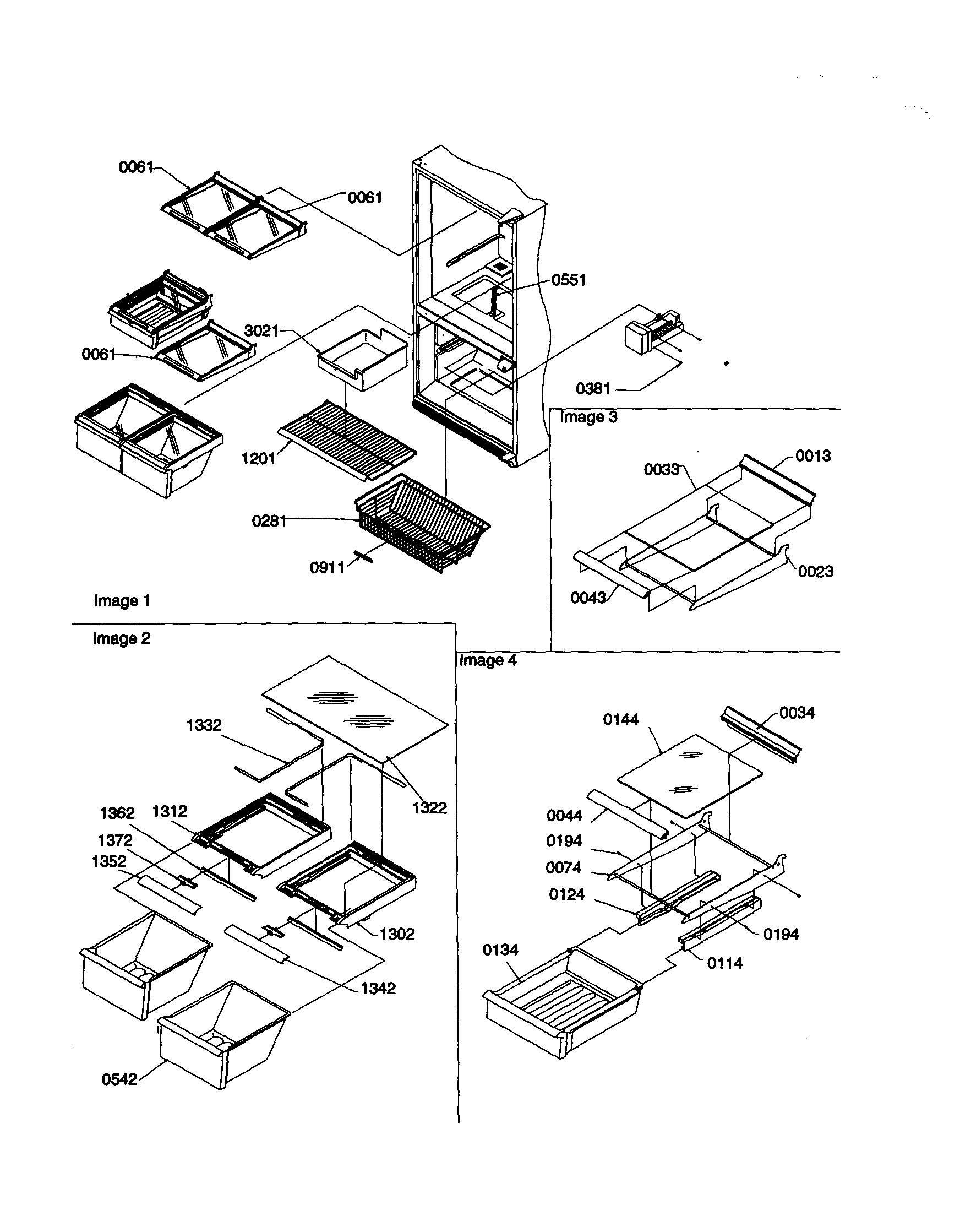 Amana BCI20TW-P1309702WW shelving assemblies diagram