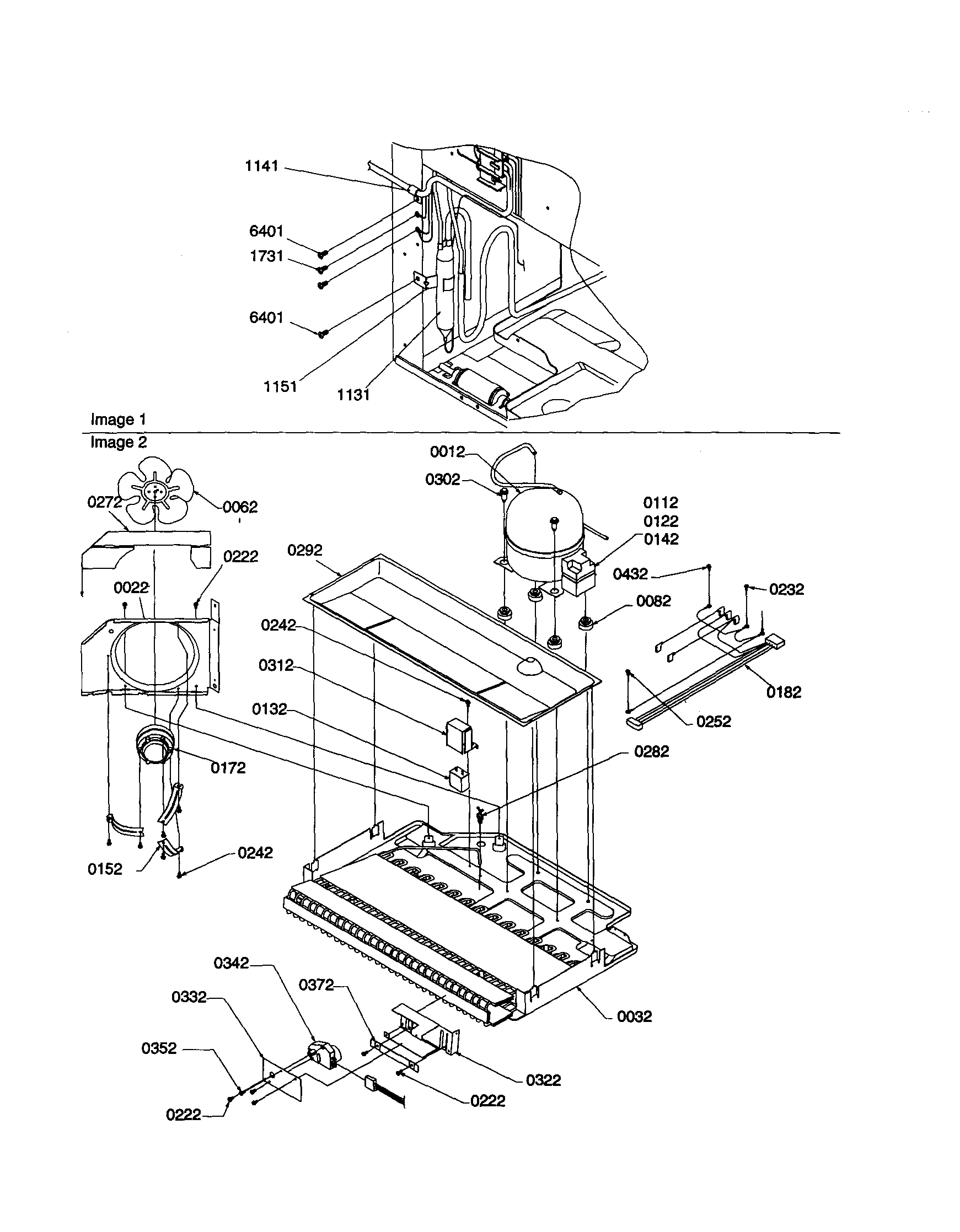 Amana BCI20TW-P1309702WW machine compartment diagram