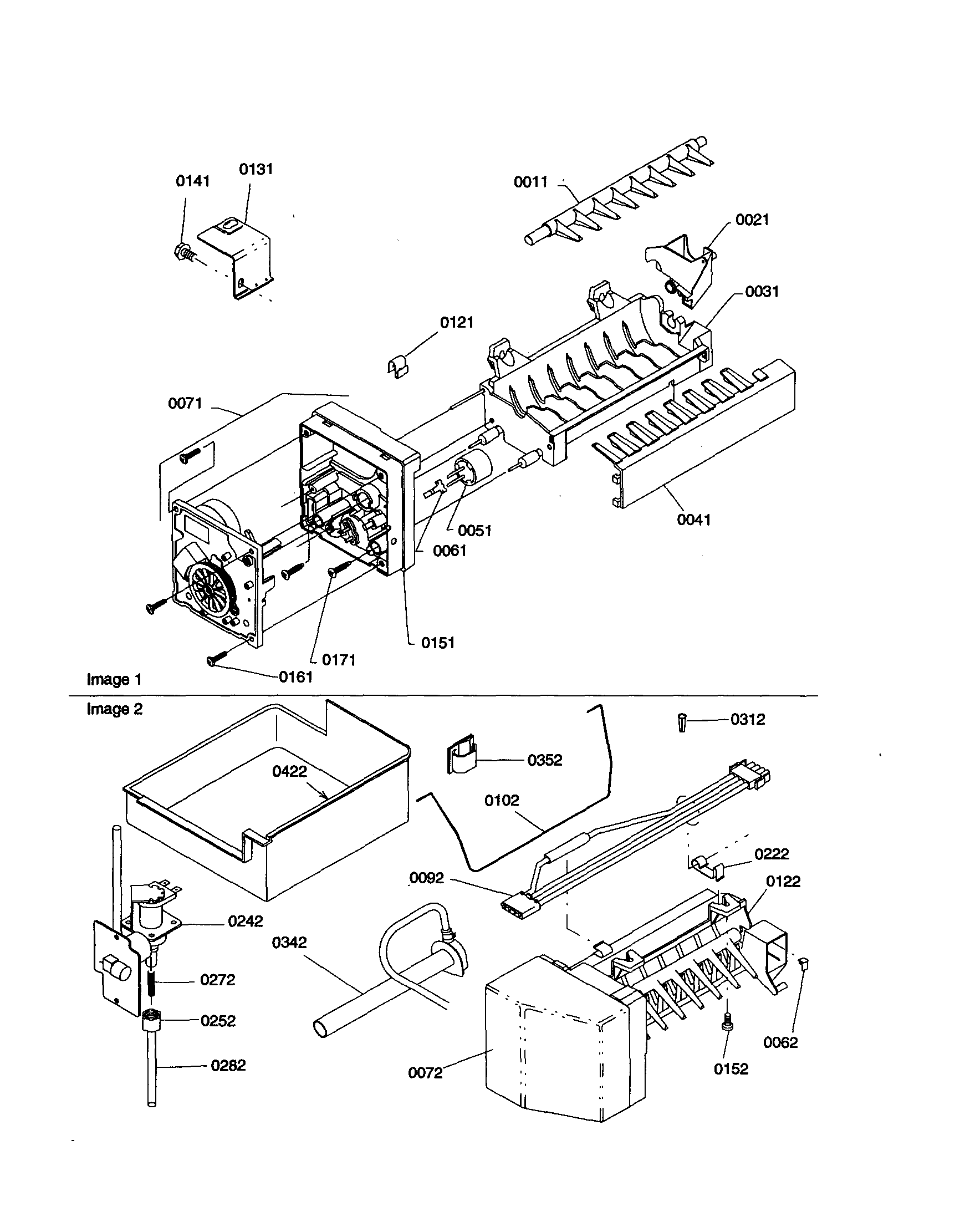 Amana BCI20TW-P1309702WW ice maker assembly and parts diagram