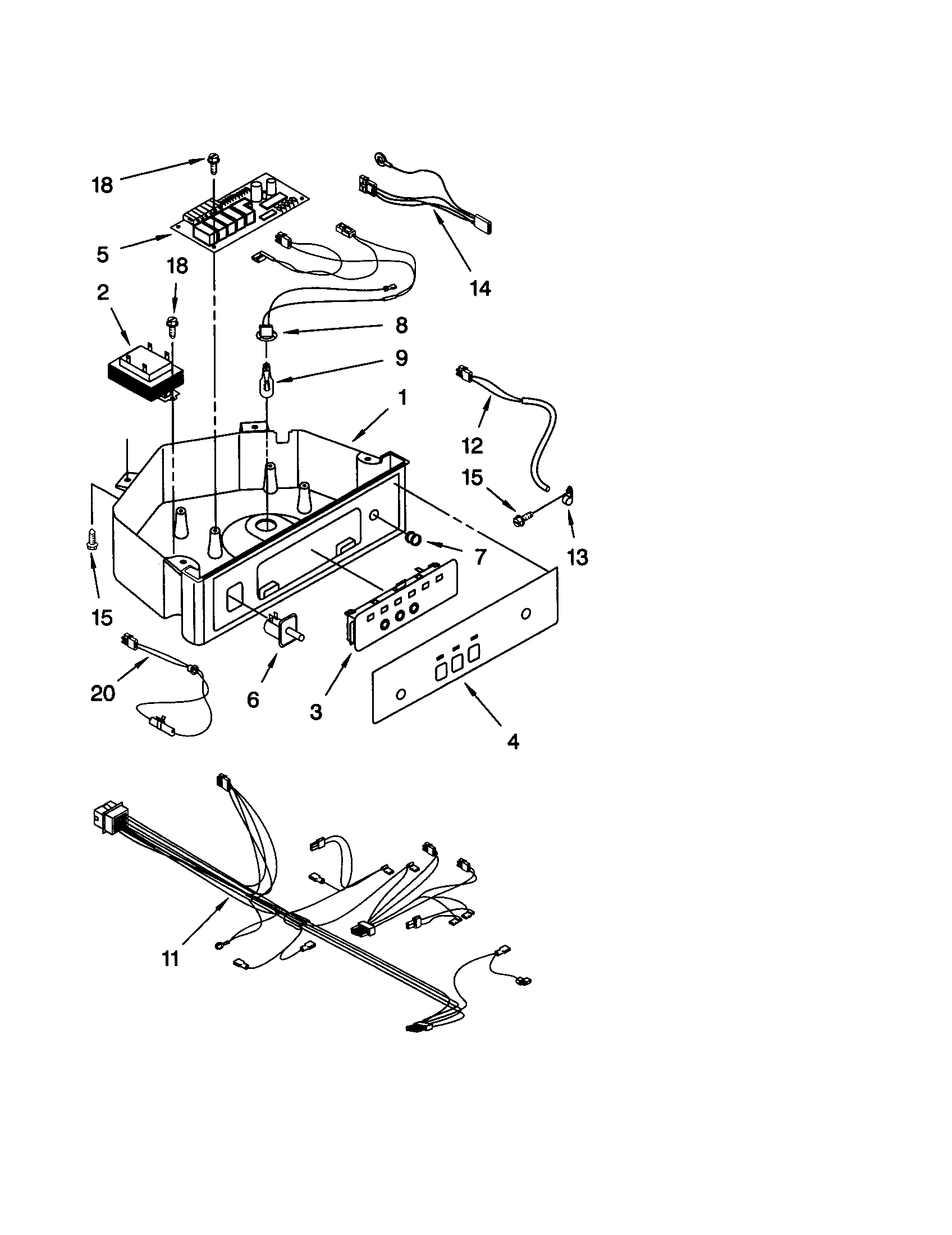 KitchenAid KUIS155HWH0 control panel diagram