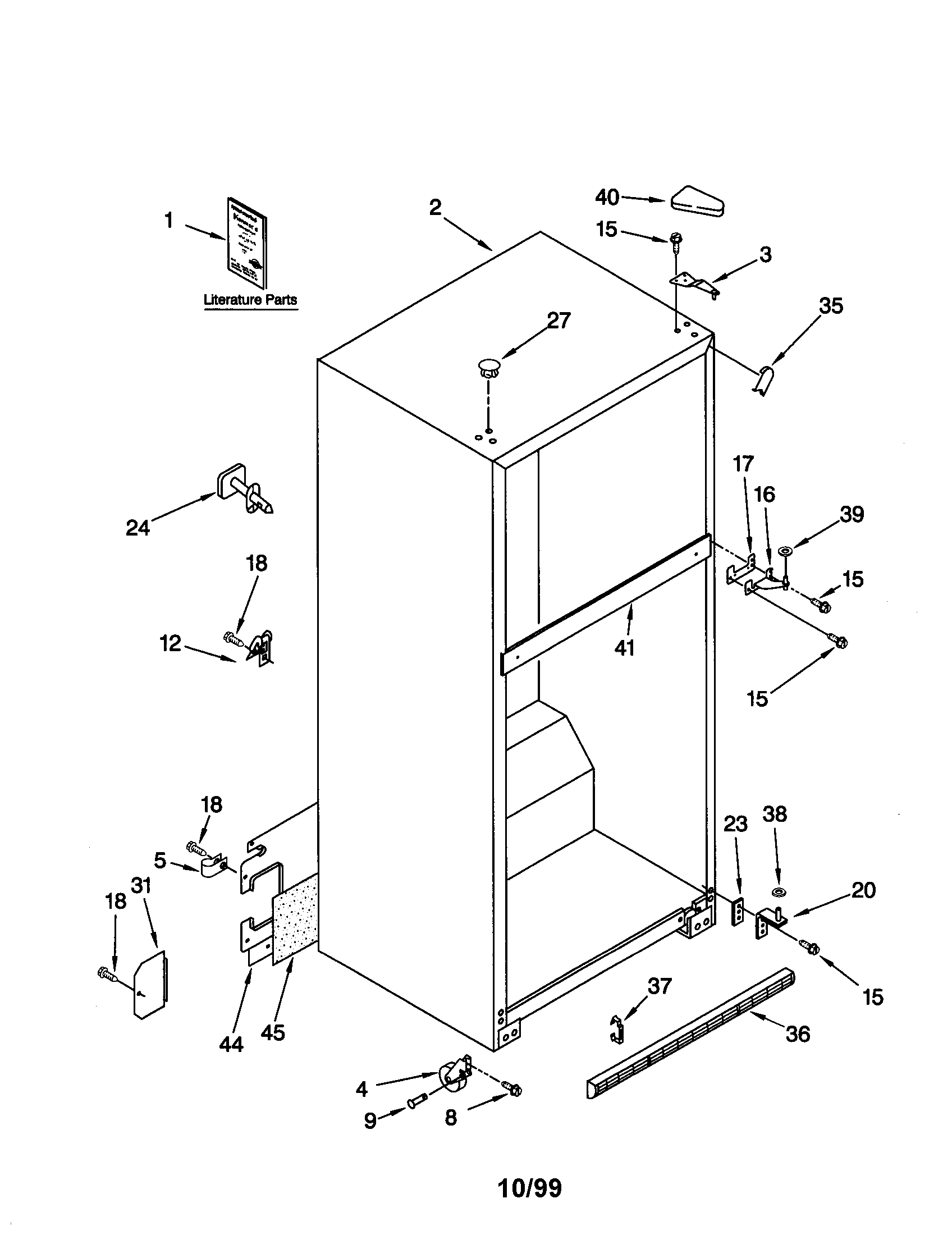 Kenmore 10668852990 cabinet diagram
